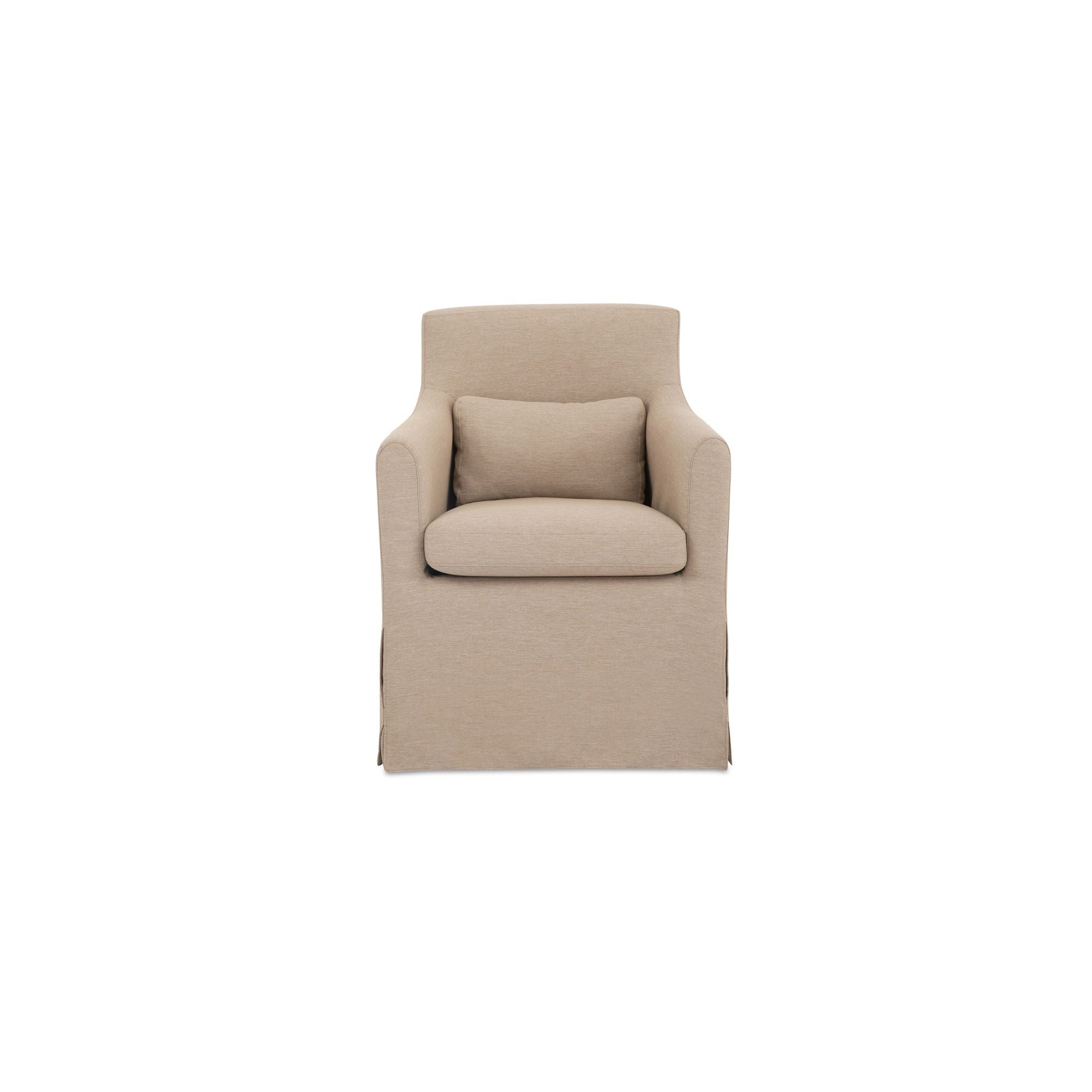Lydia – Outdoor Slipcover Dining Chair – Light Brown