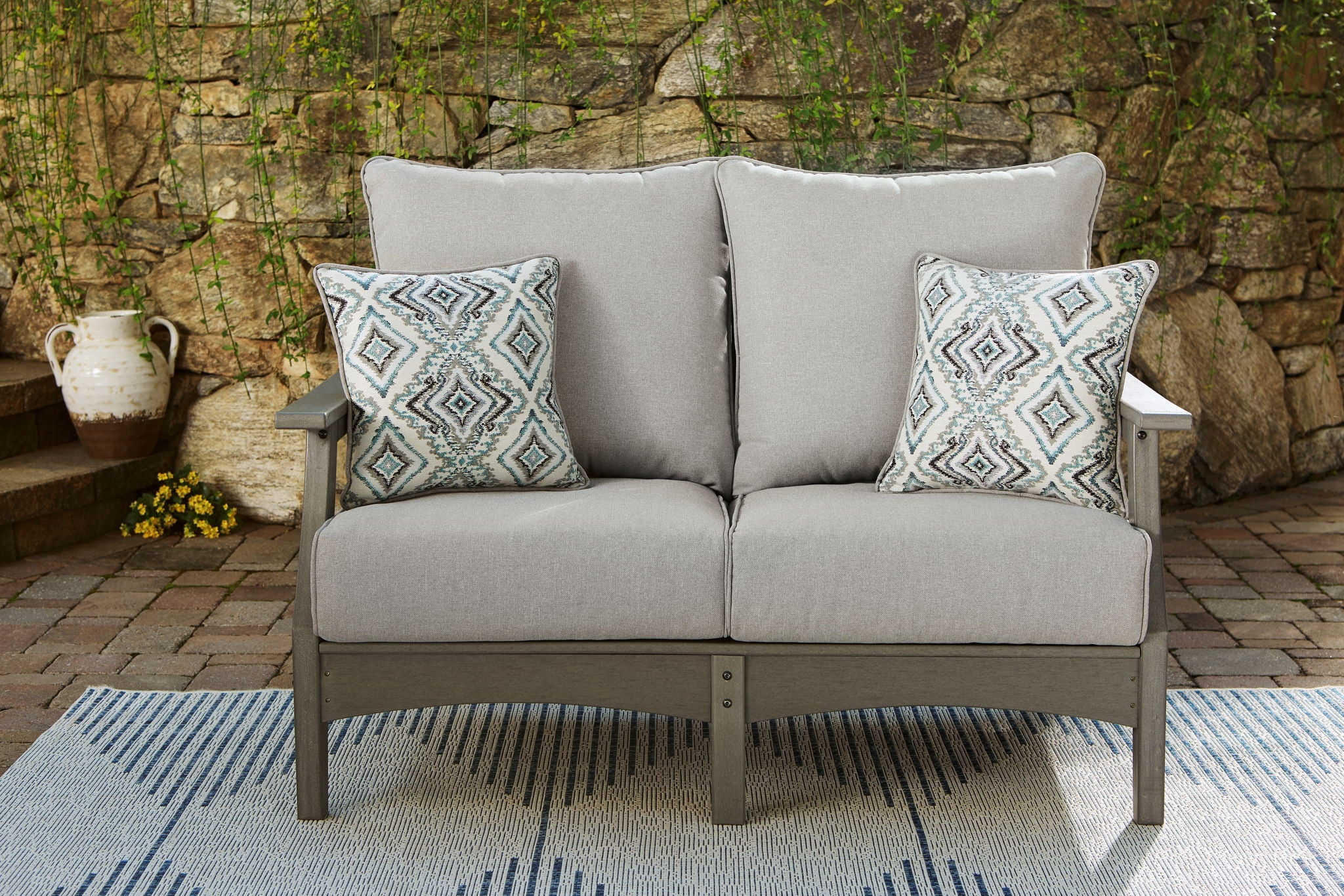 Visola - Loveseat w/Cushion - Gray - Image 2