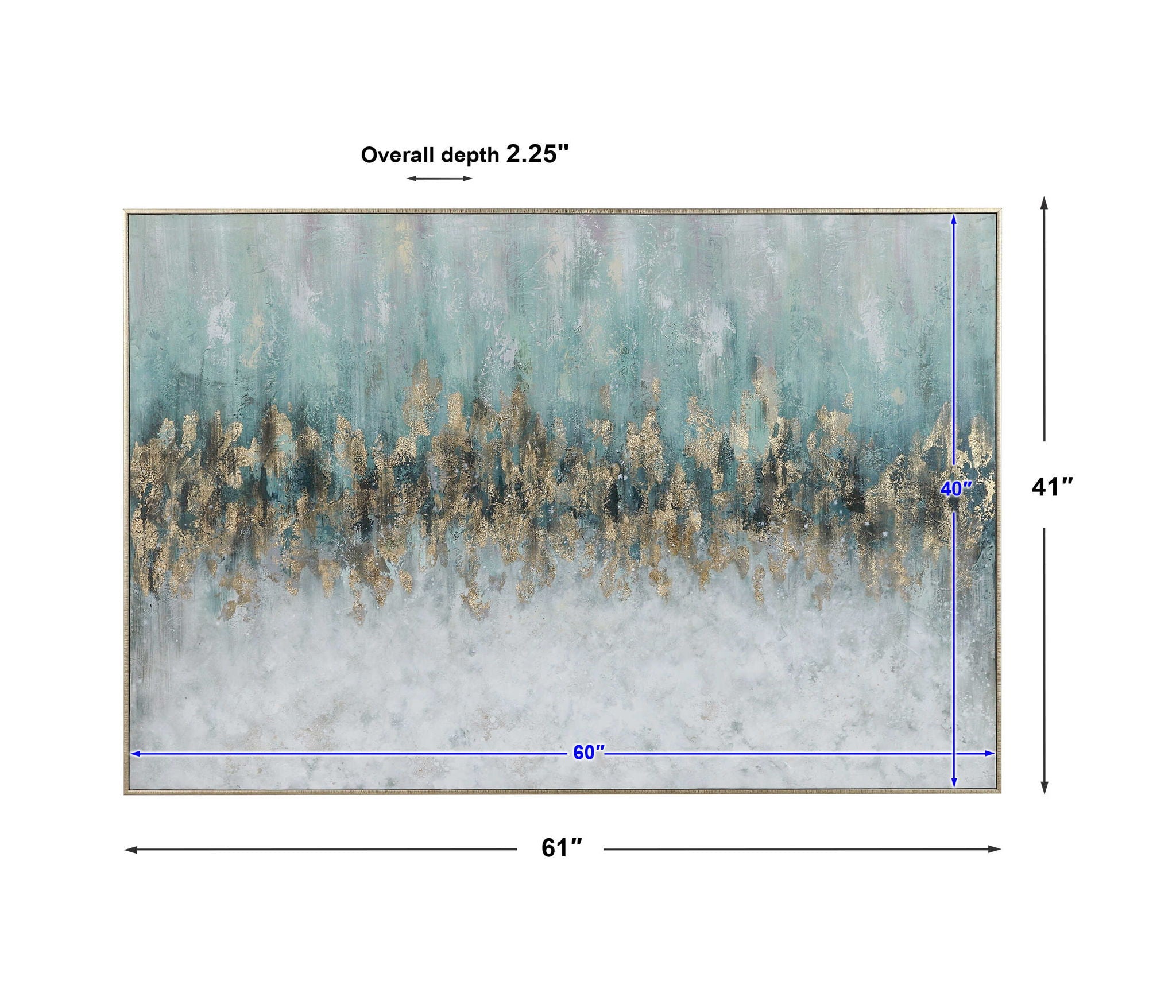 Divide - Hand Painted Art - Blue - Image 2