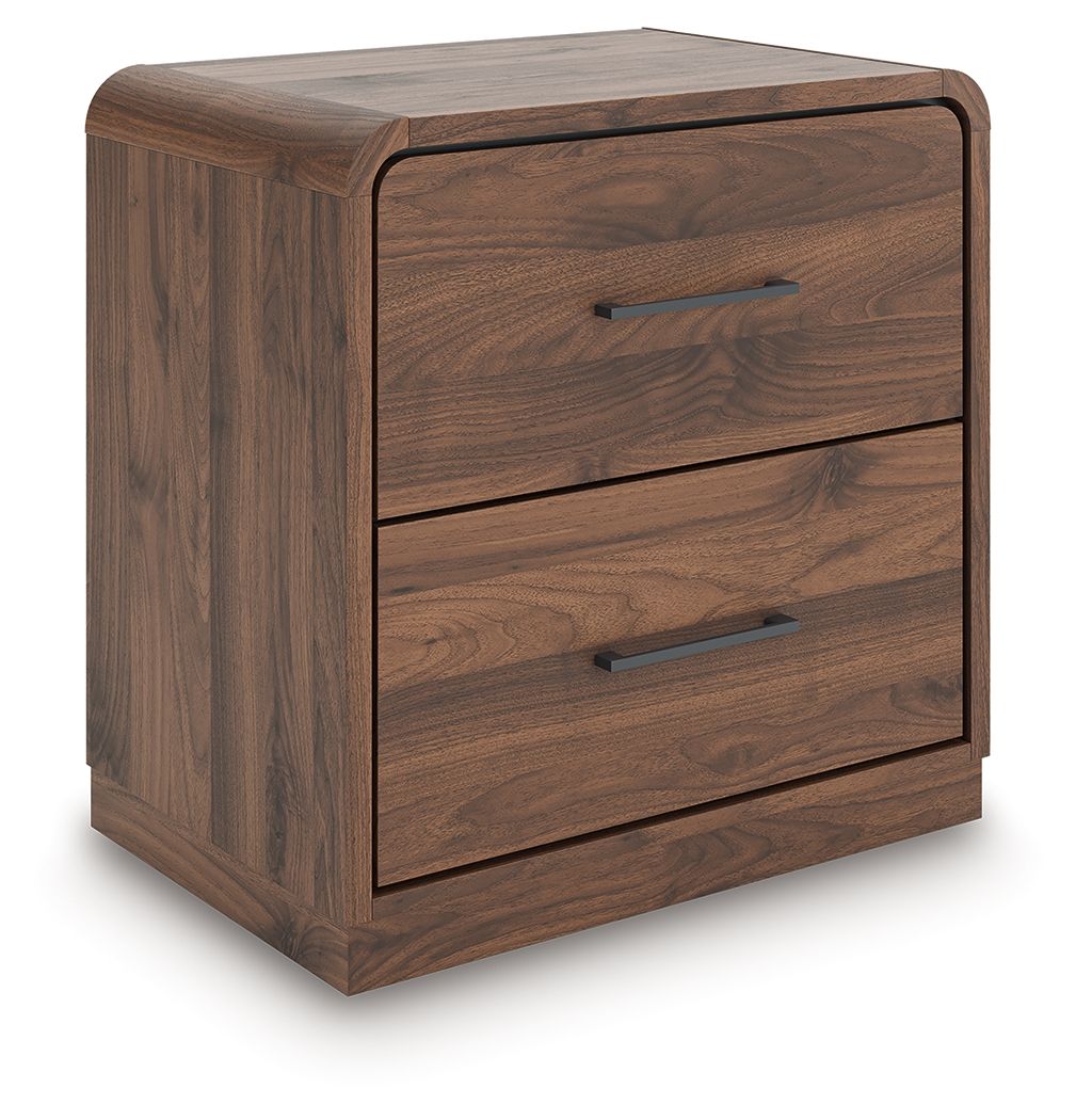 Fortlorn – Two Drawer Night Stand – Walnut Brown
