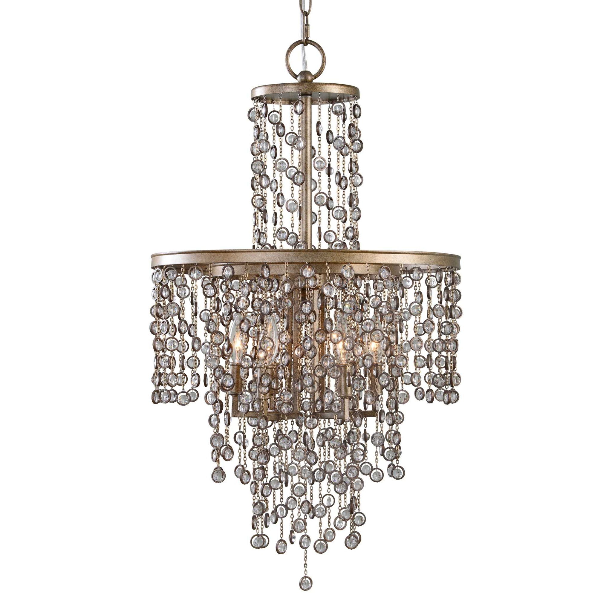 Valka – 6 Light Crystal Chandelier – Light Brown