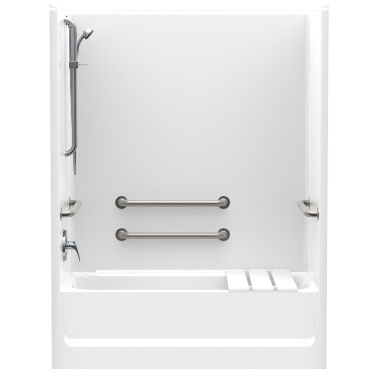 Tub and Shower Module 60 x 33-1/4 Inch Acrylic Left Hand Drain White 1 Piece Massachusetts Only - Image 1