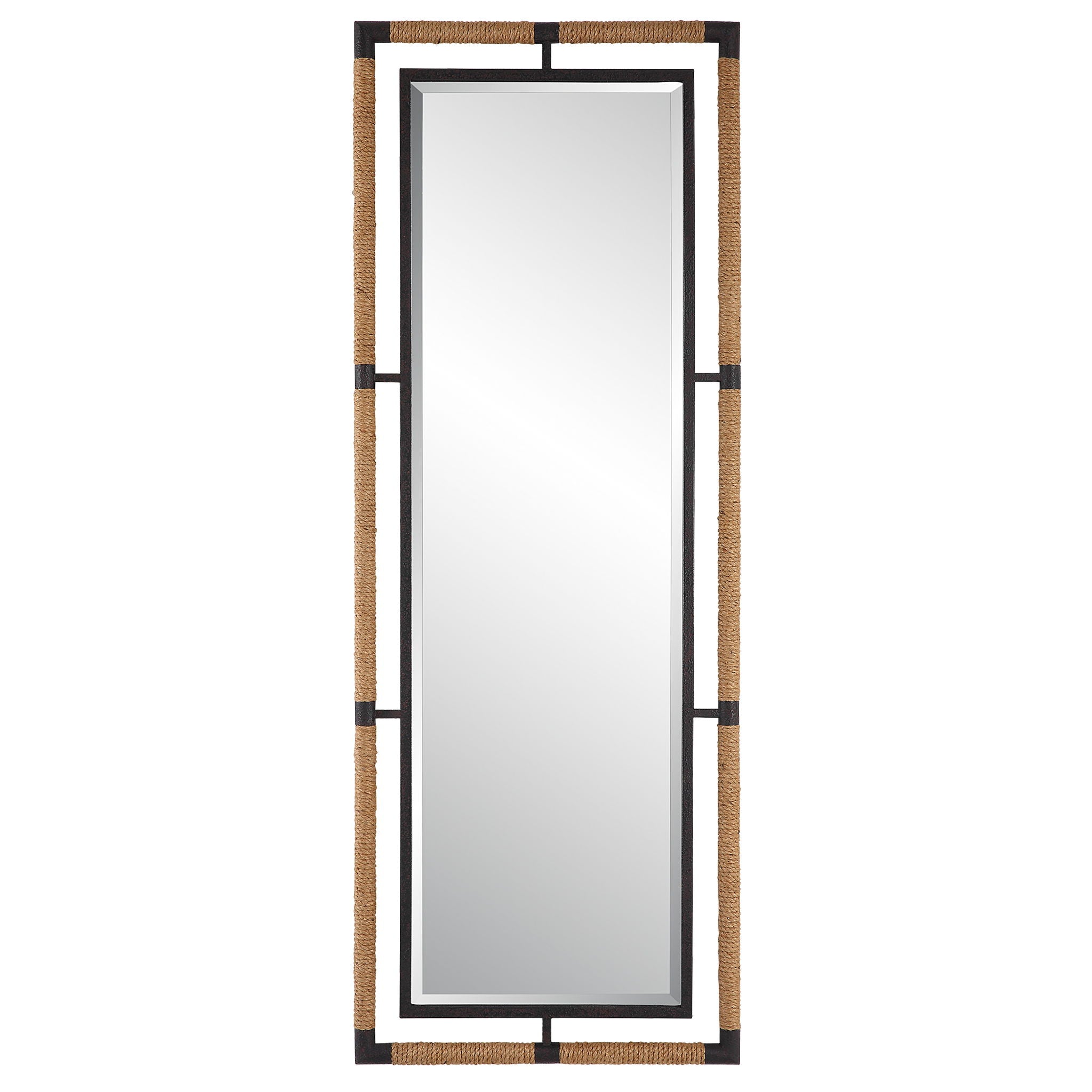 Melville - Iron & Rope Tall Mirror - Light Brown - Image 1
