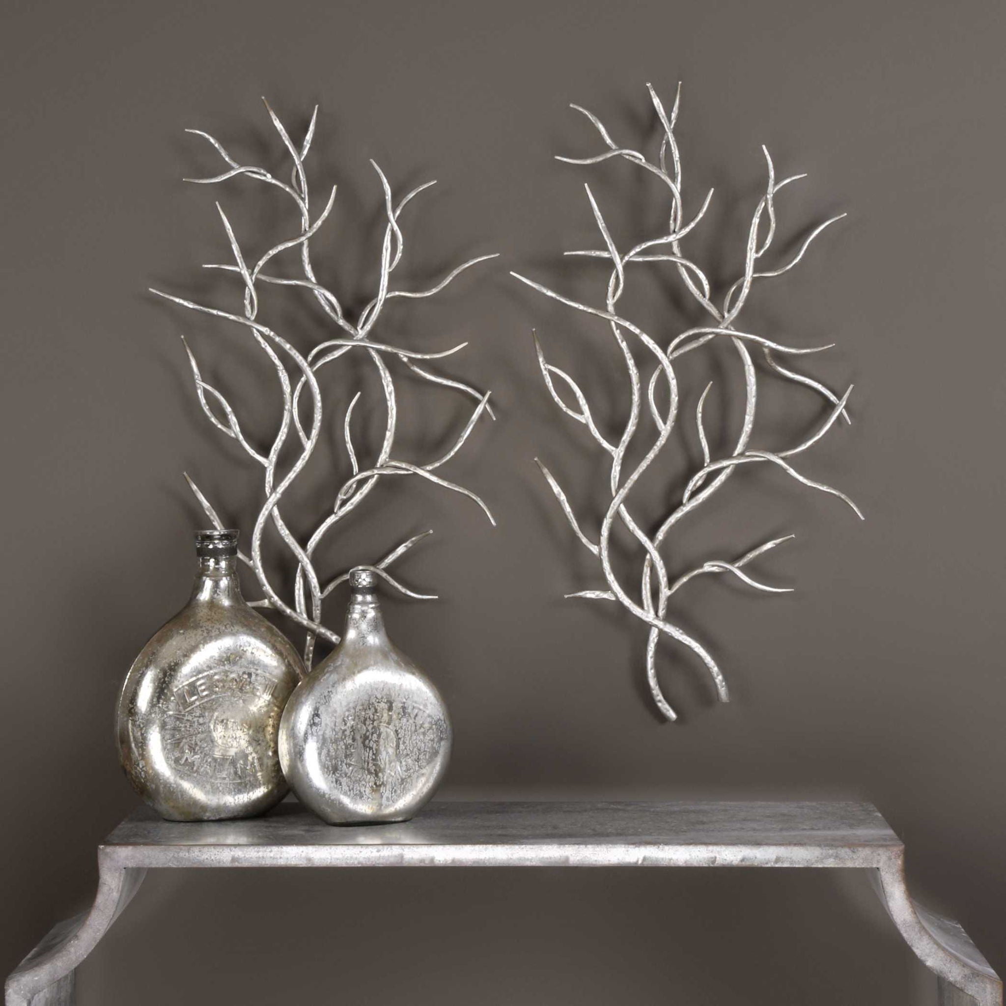 Silver Branches - Wall Art (Set of 2) - Pearl Silver - Image 3