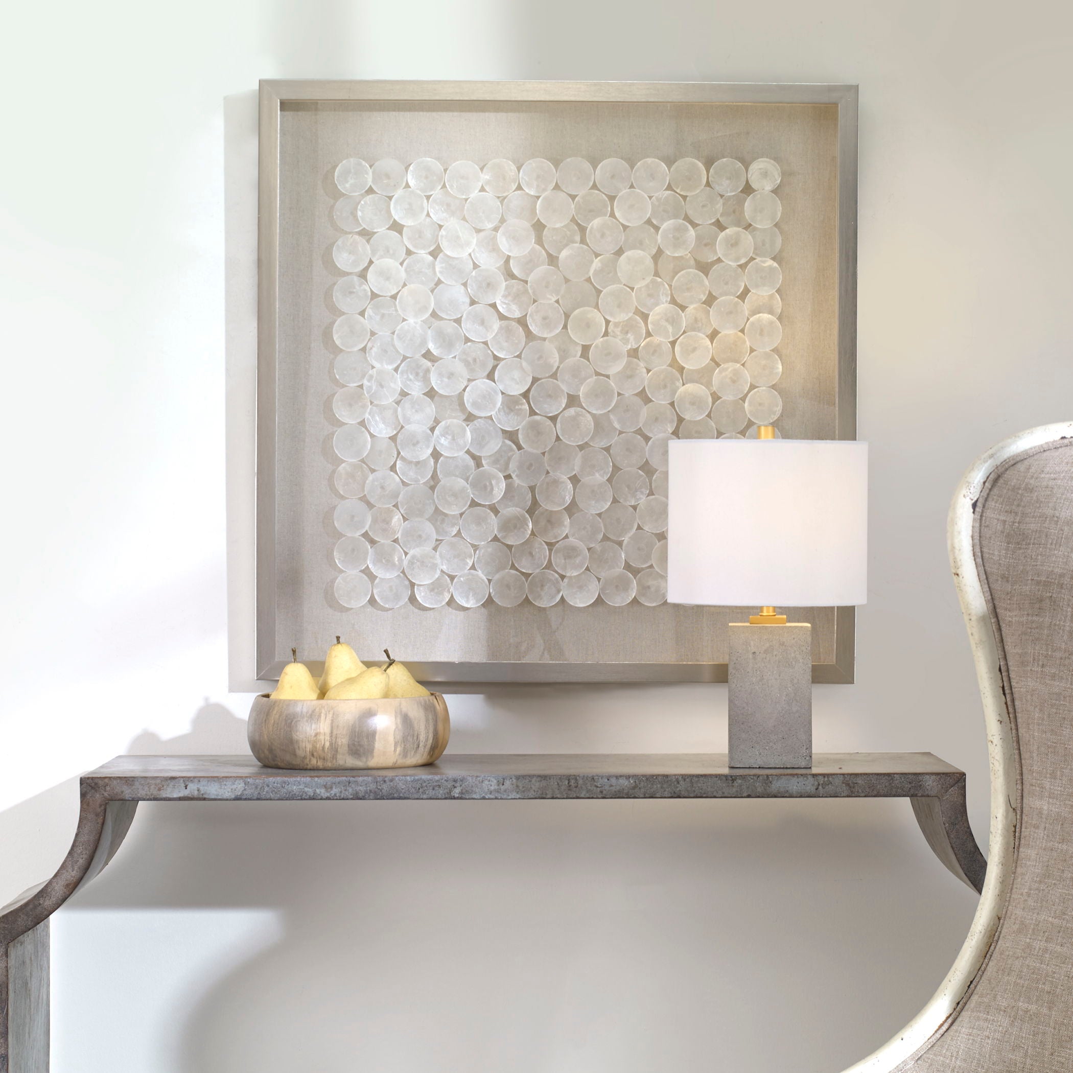 Roxas - Capiz Shell Shadow Box - Pearl Silver - Image 2