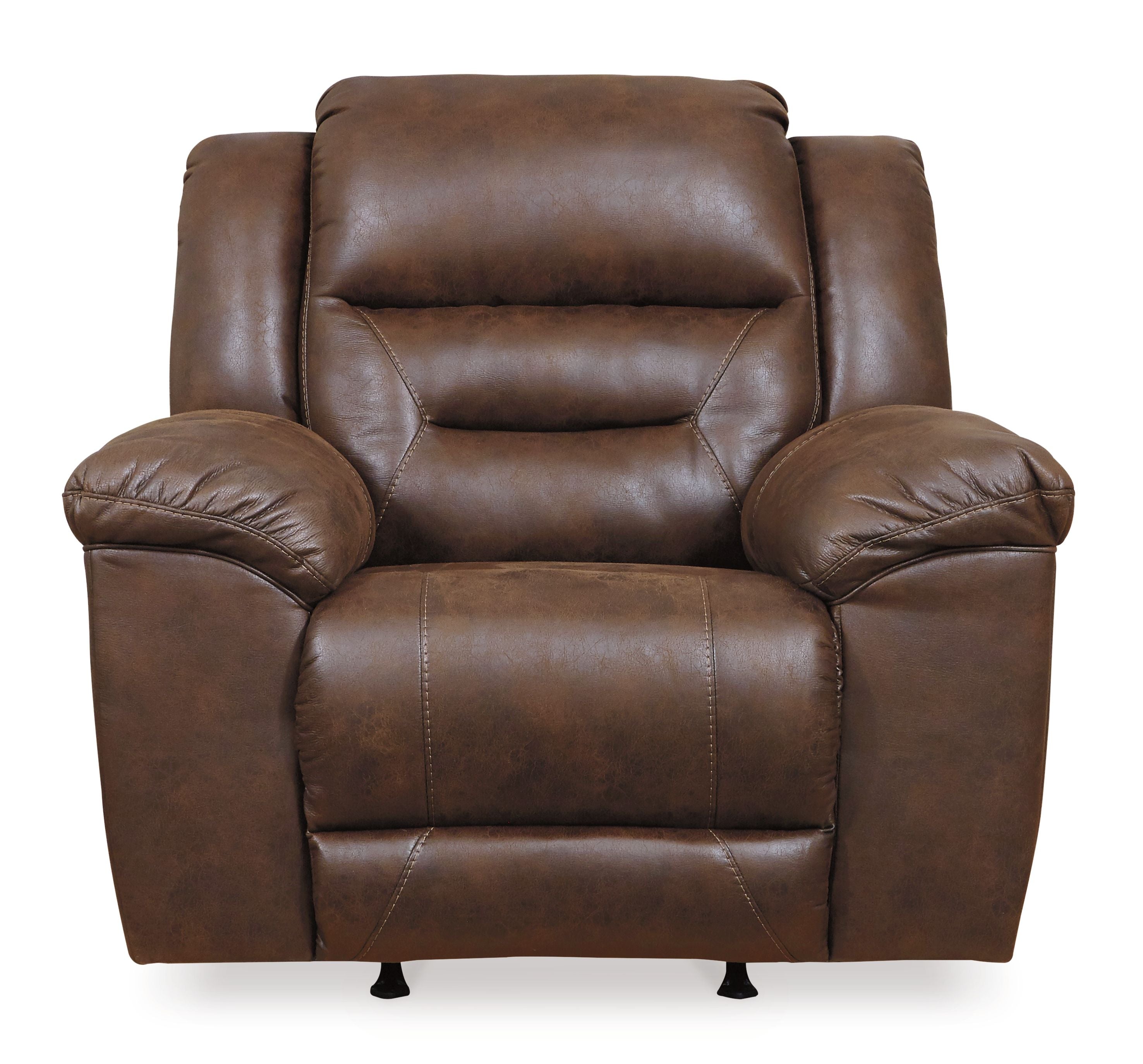 Stoneland - Rocker Recliner - Faux Leather - Chocolate - Image 3