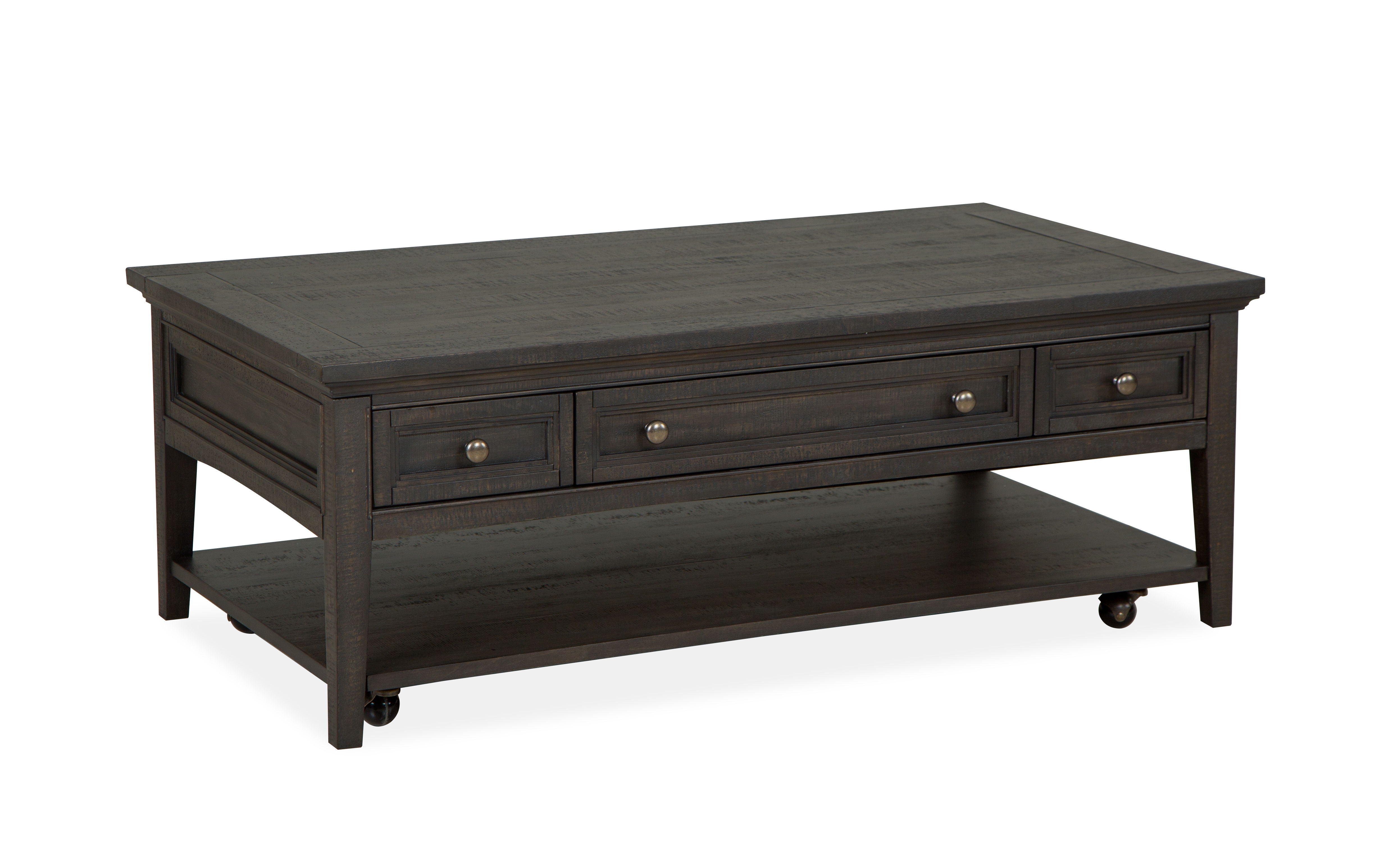 Westley Falls - Rectangular Cocktail Table With Casters - Graphite - Image 1
