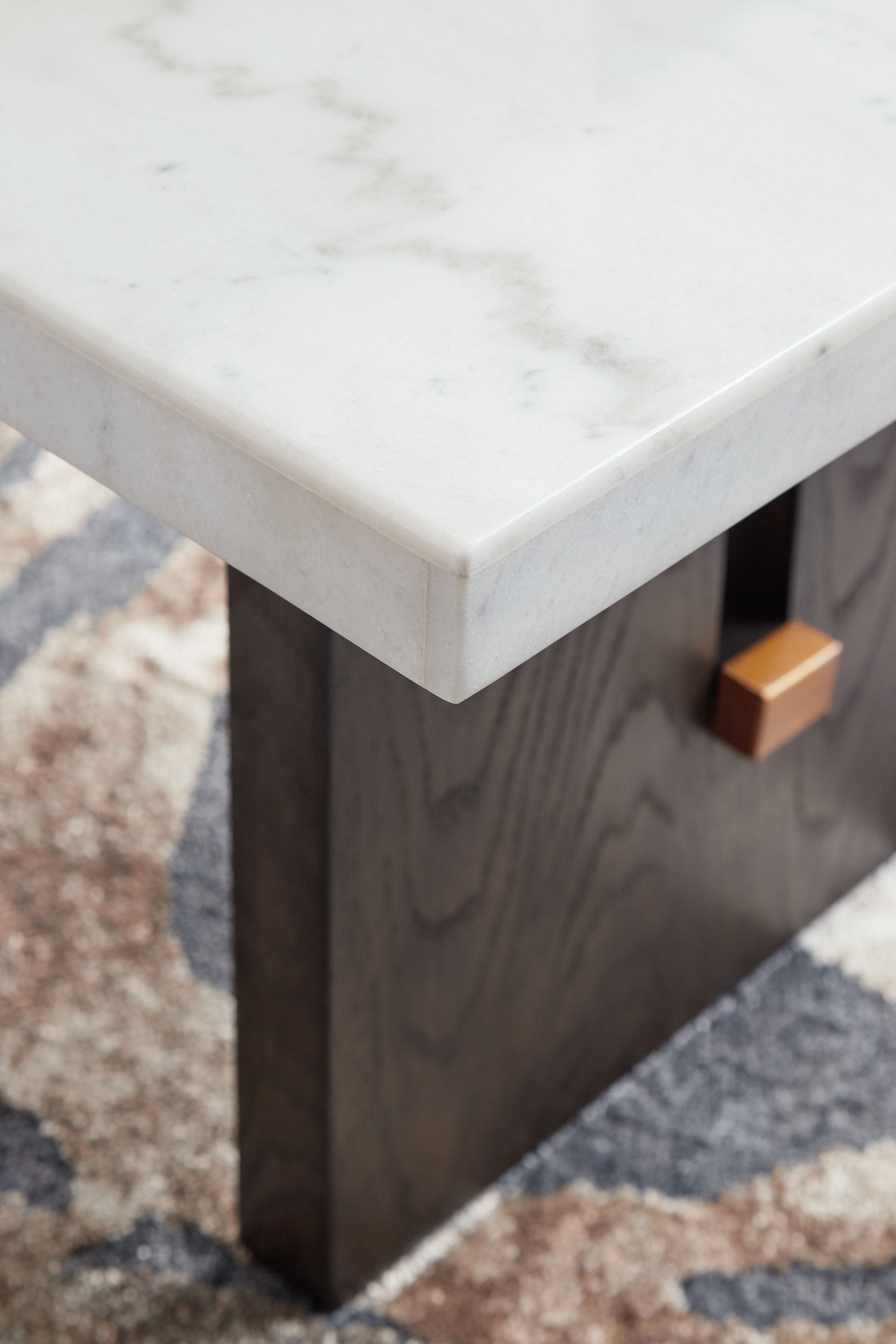 Burkhaus - Rectangular Cocktail Table - White / Dark Brown - Image 3