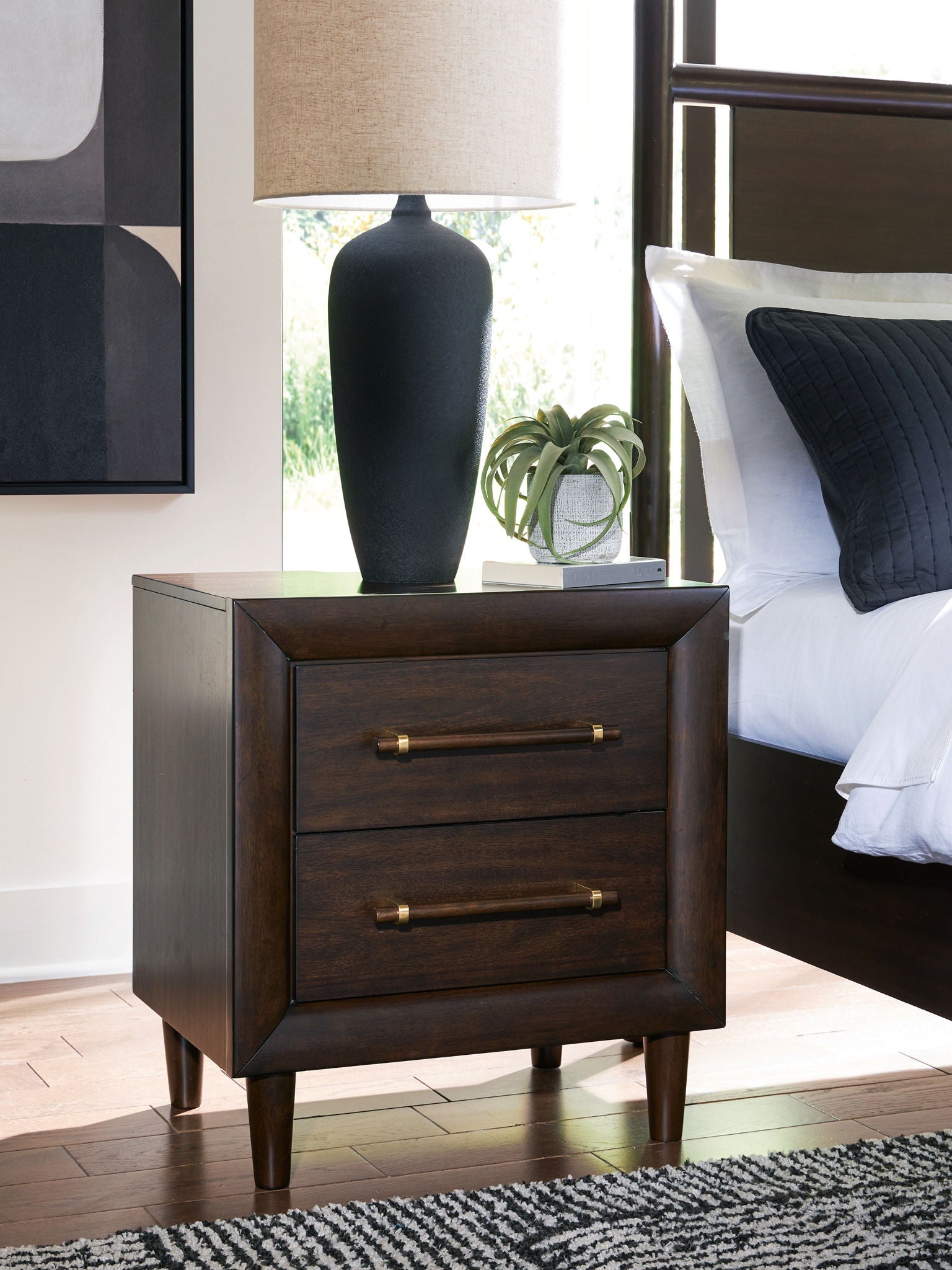 Dantenton – Two Drawer Night Stand – Merlot