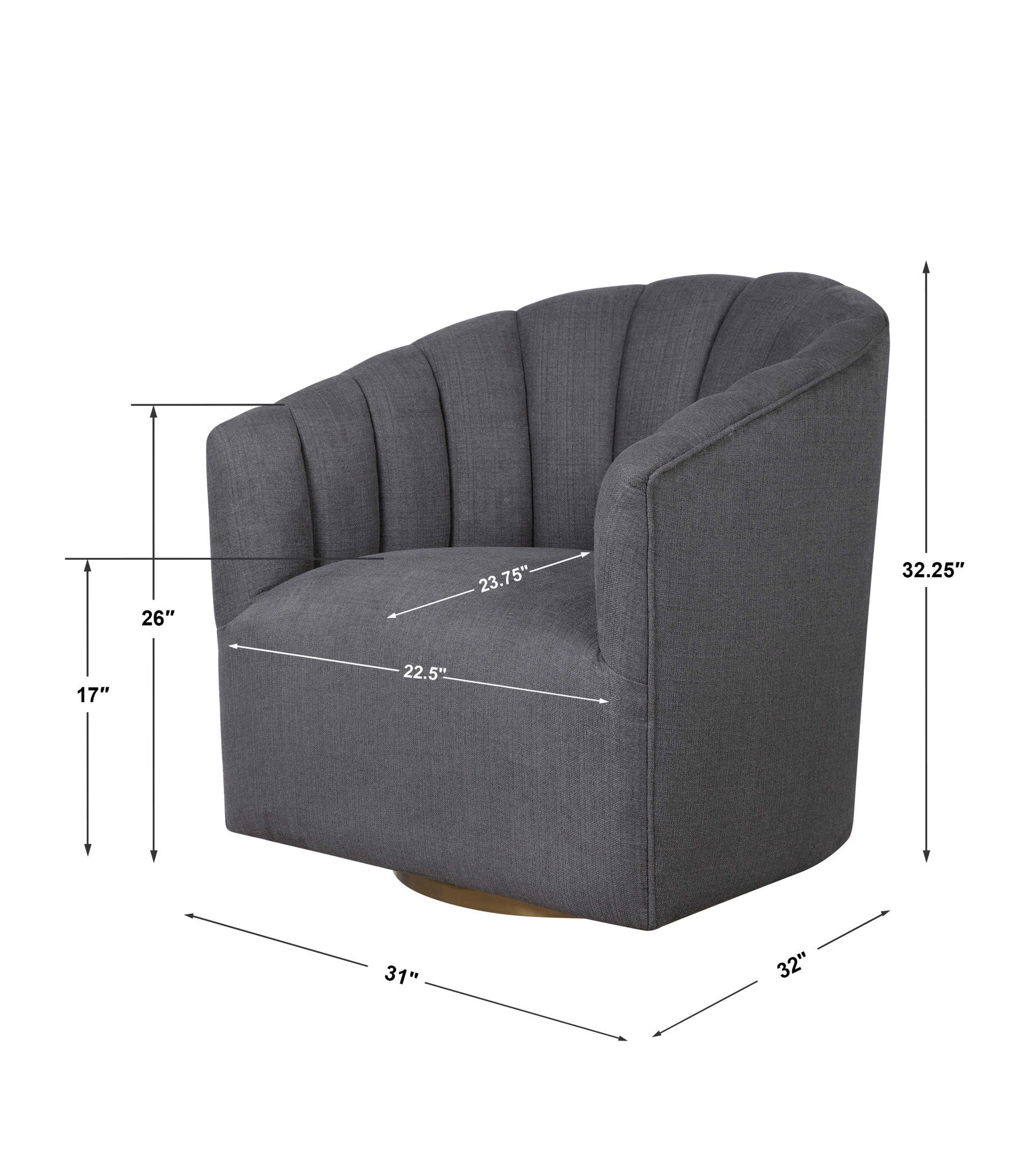 Cuthbert - Modern Swivel Chair - Dark Gray - Image 3
