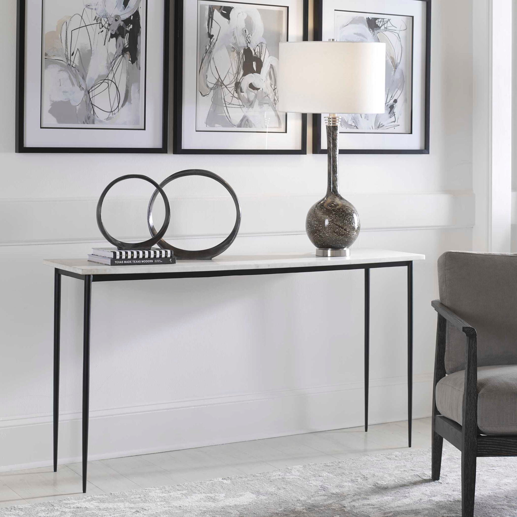 Nightfall - Marble Console Table - White - Image 2