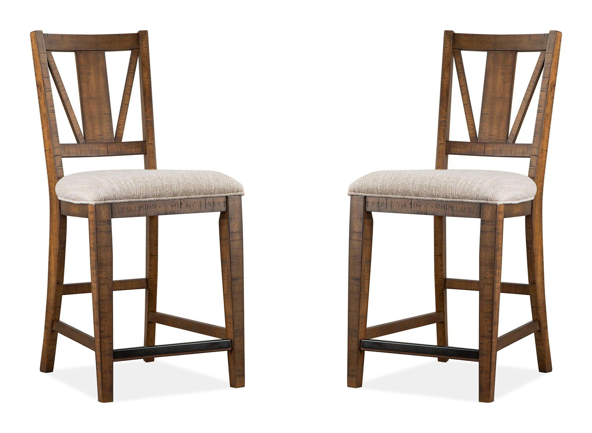 Bay Creek – Counter Chair With Upholstered Seat (Set of 2) – Toasted Nutmeg