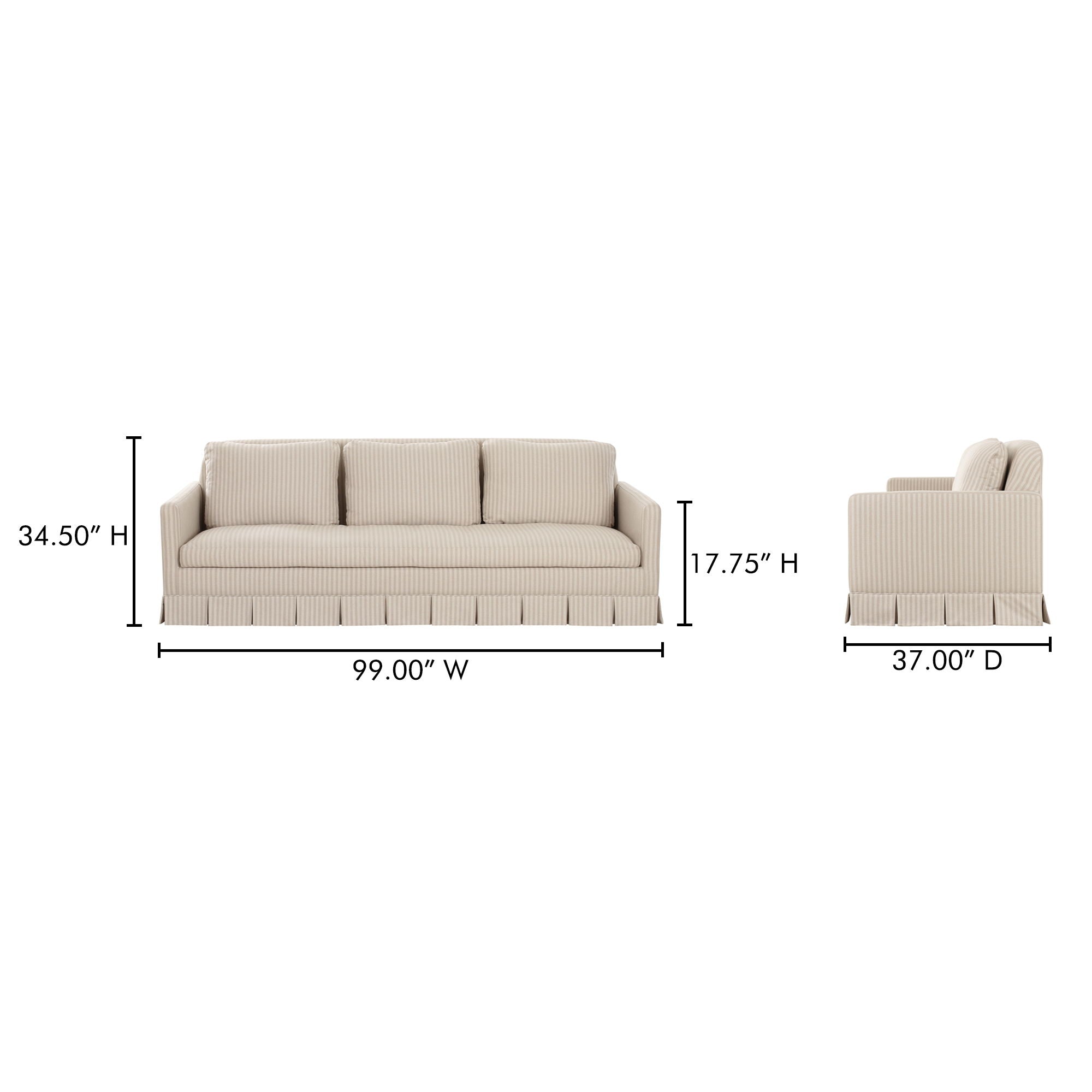 Pellicano - Sofa - Beige Stripe - Image 3