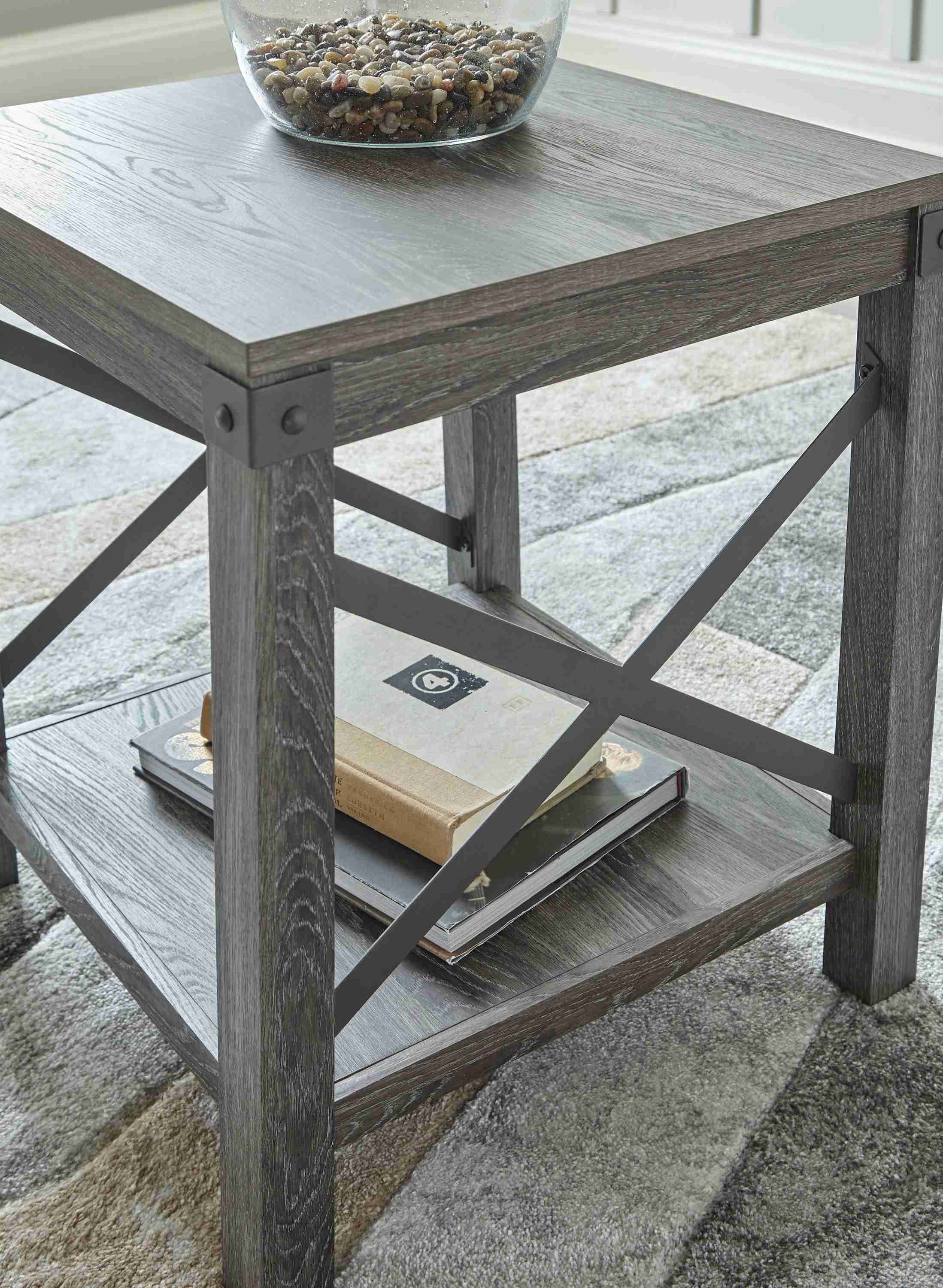Freedan - Square End Table - Grayish Brown - Image 3