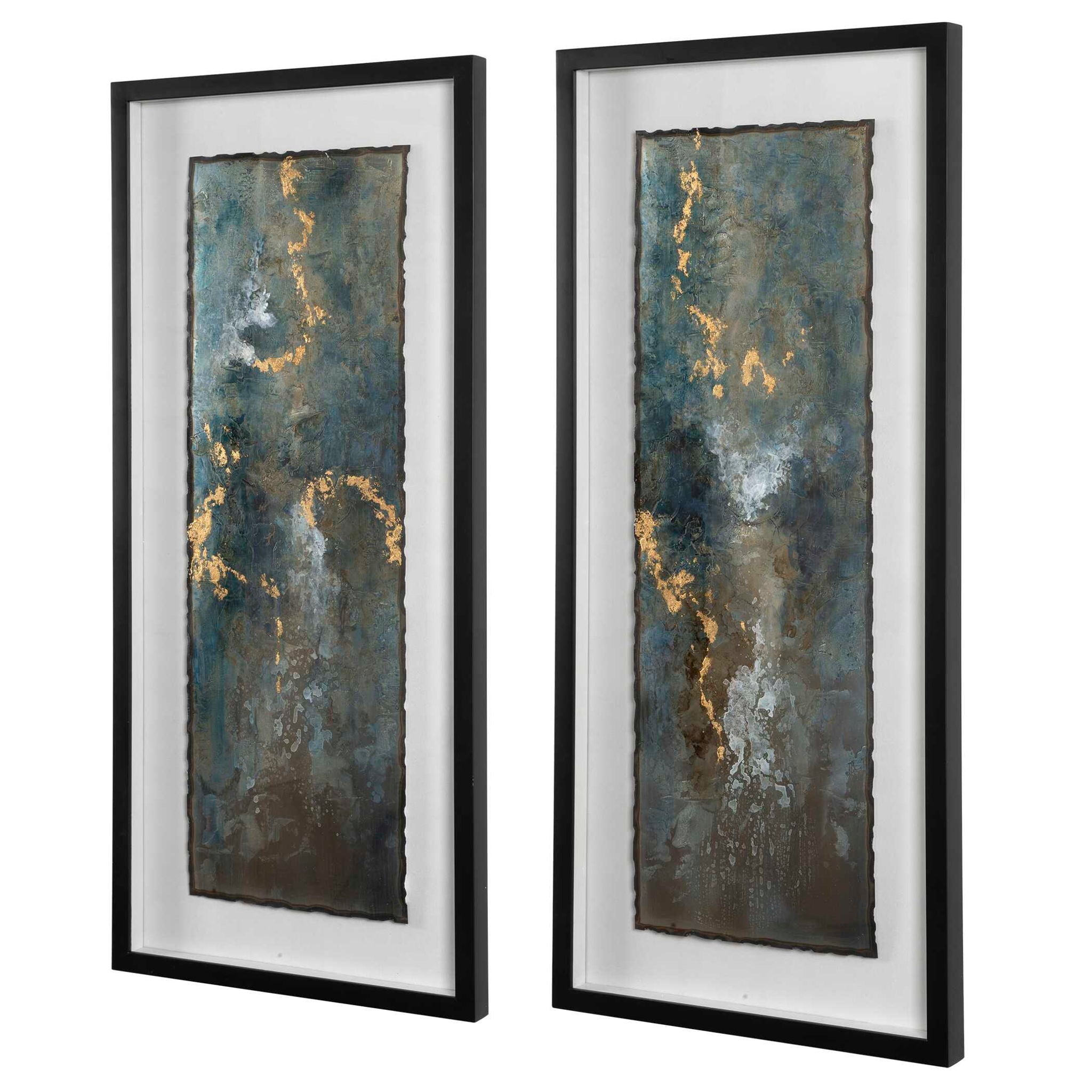 Glimmering Agate - Abstract Prints (Set of 2) - Blue - Image 3
