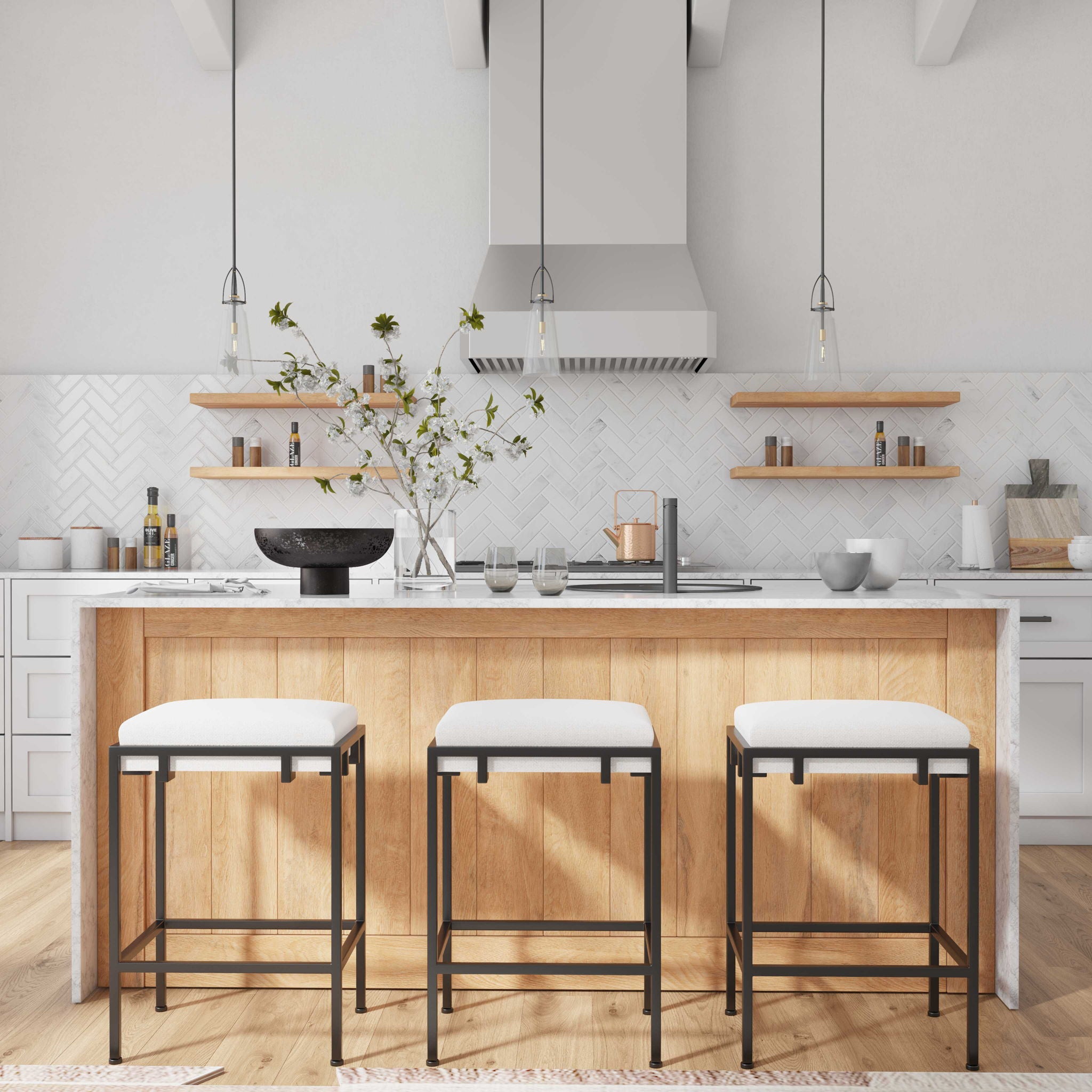 Saugus - Industrial 1 Light Pendant - White - Image 3