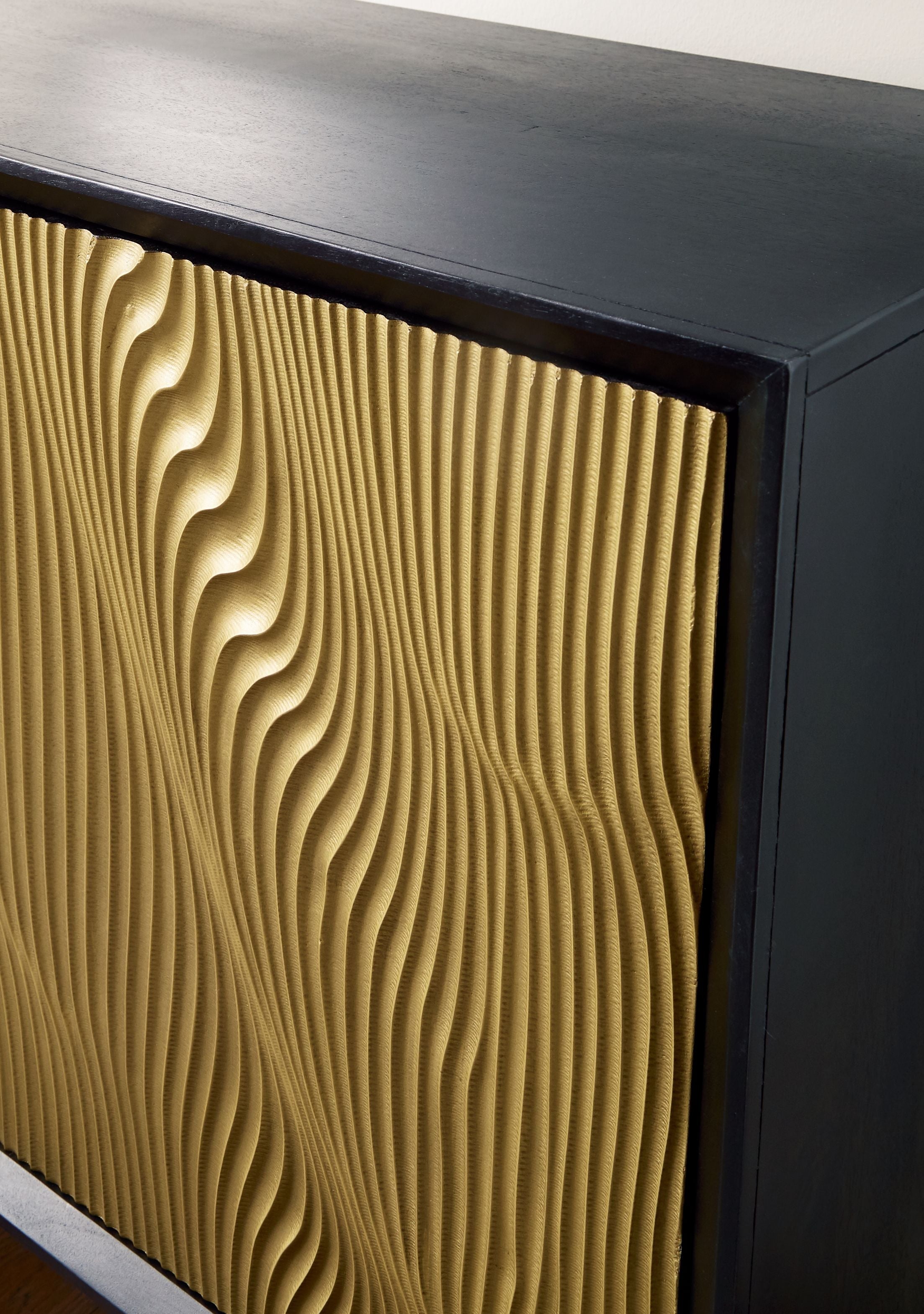 Tayner - Accent Cabinet - Black / Gold Finish - Image 3