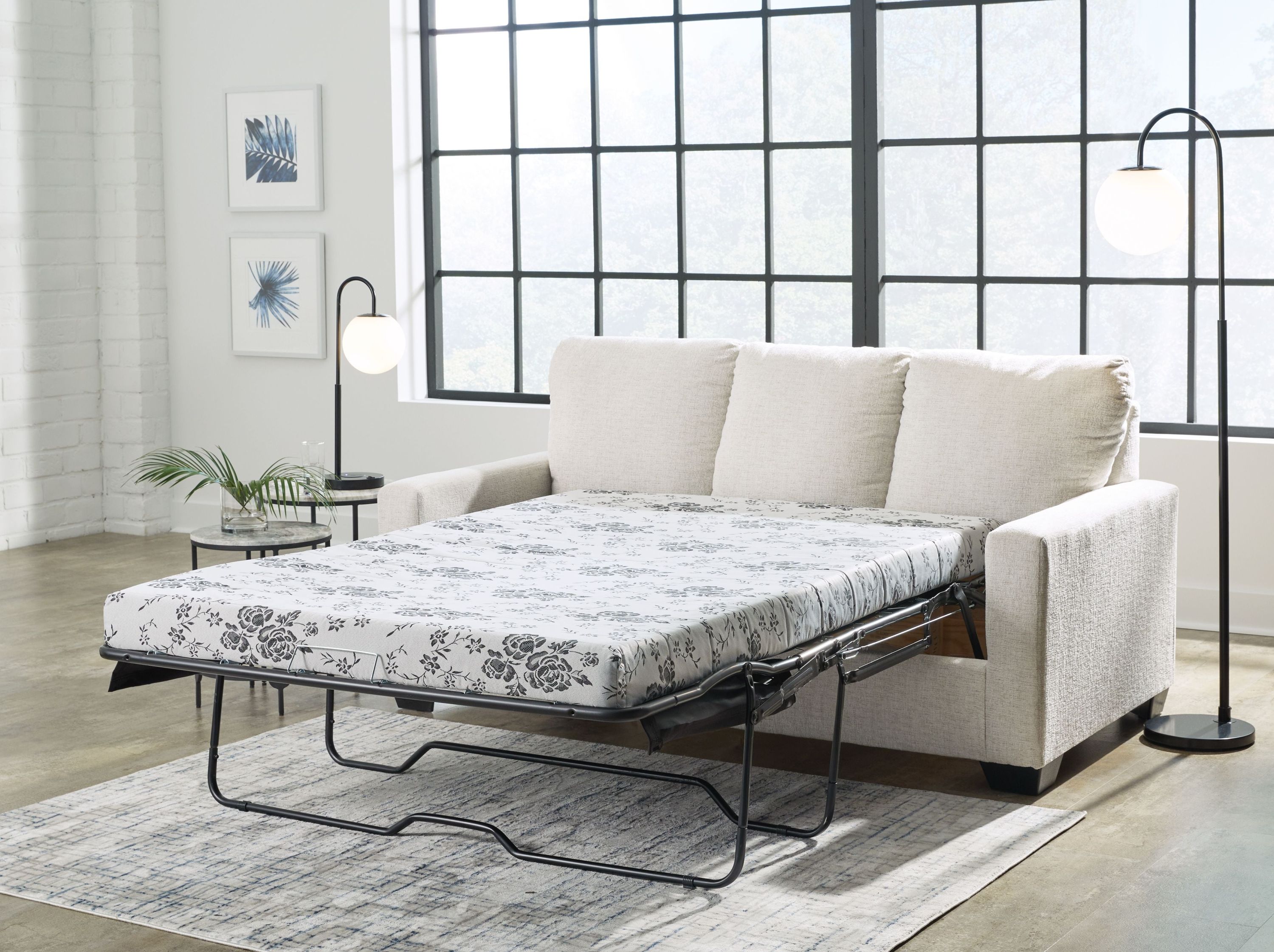 Rannis - Full Sofa Sleeper - Fabric - Snow - Image 2