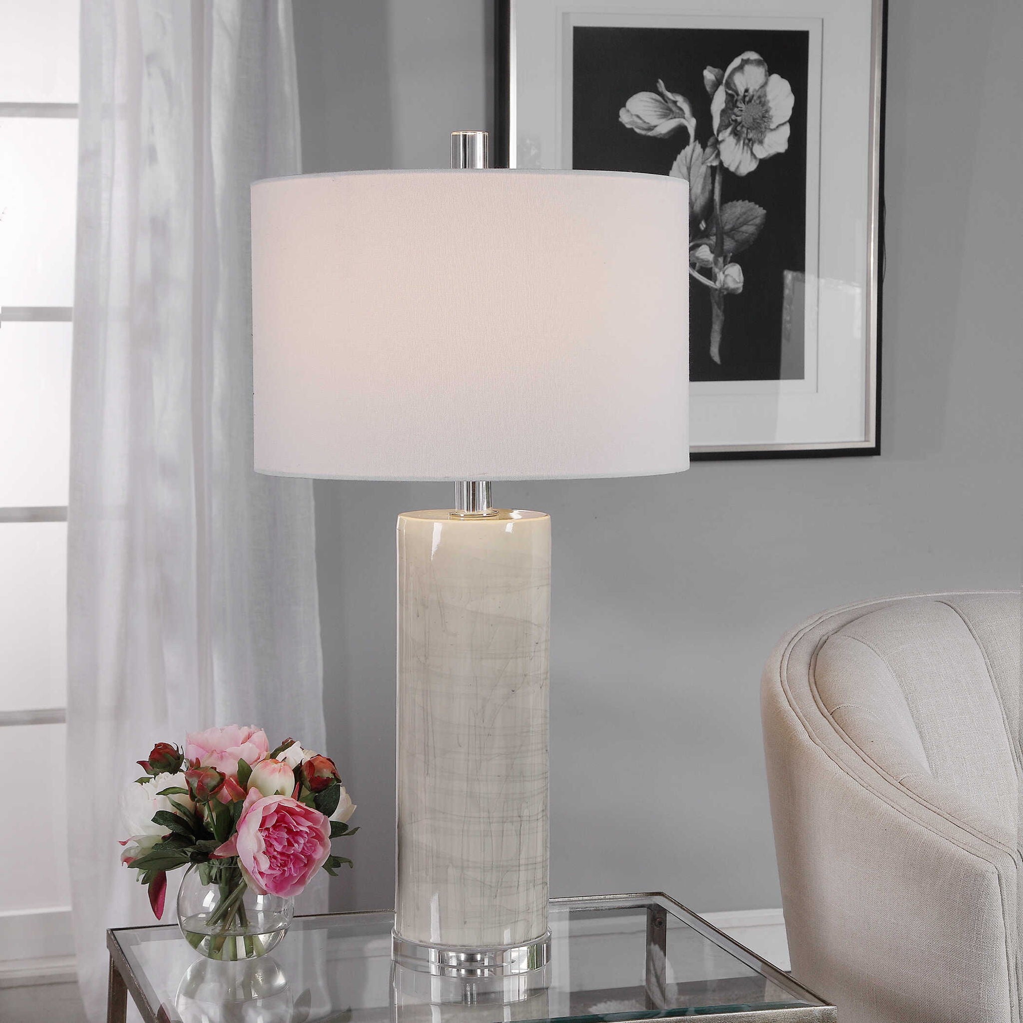 Zesiro - Modern Table Lamp - Pearl Silver - Image 3