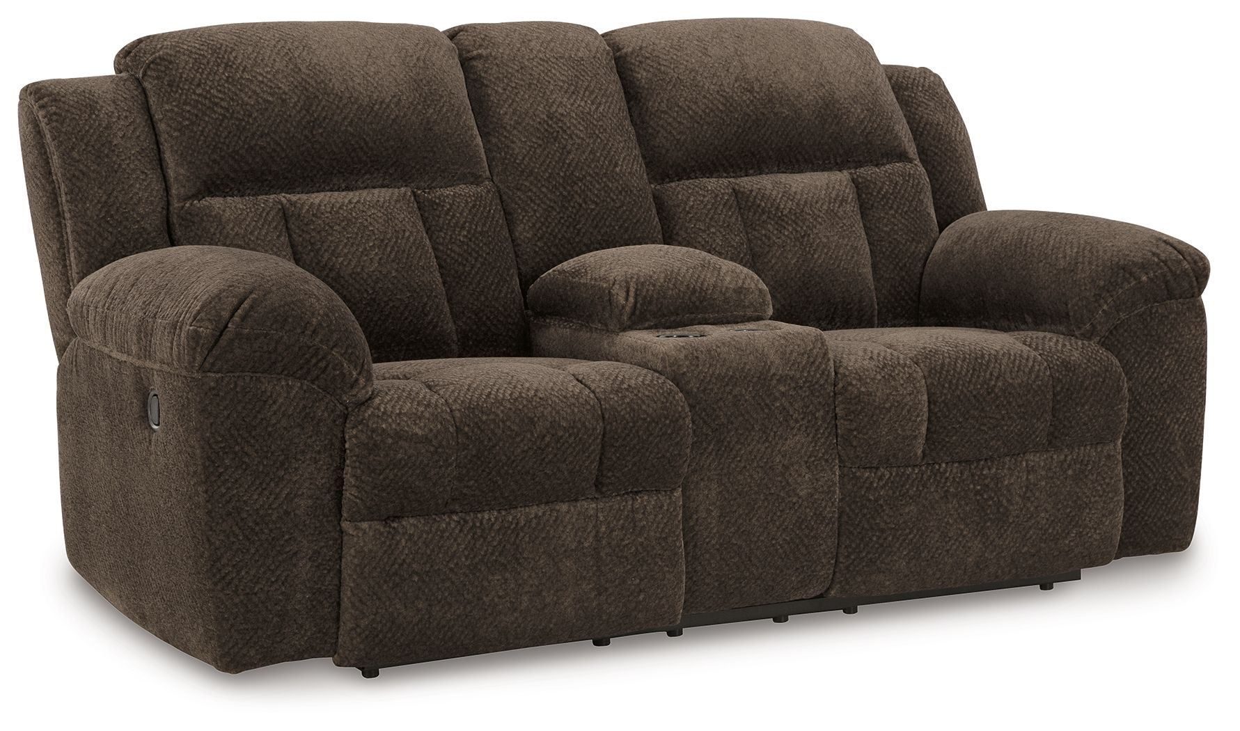 Frohn – Dbl Reclining Loveseat With Console – Fabric – Chocolate