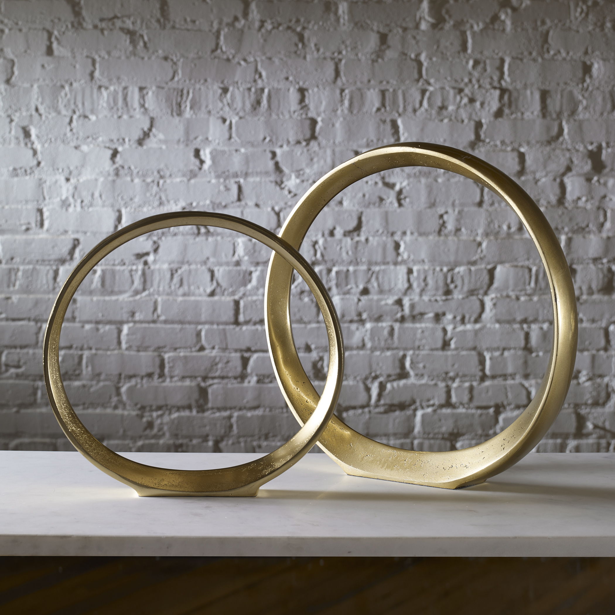 Jimena - Ring Sculptures (Set of 2) - Gold - Image 3