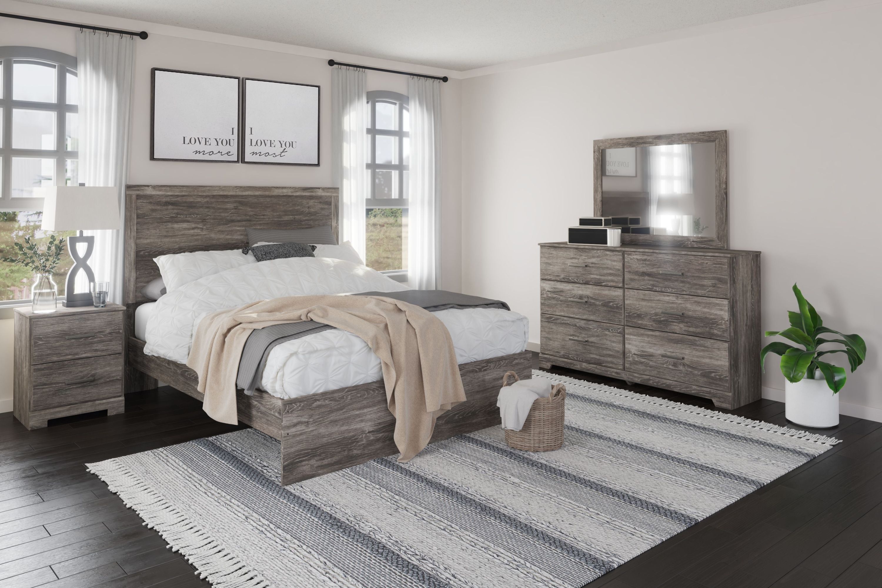 Ralinksi - Two Drawer Night Stand - Gray - Image 1