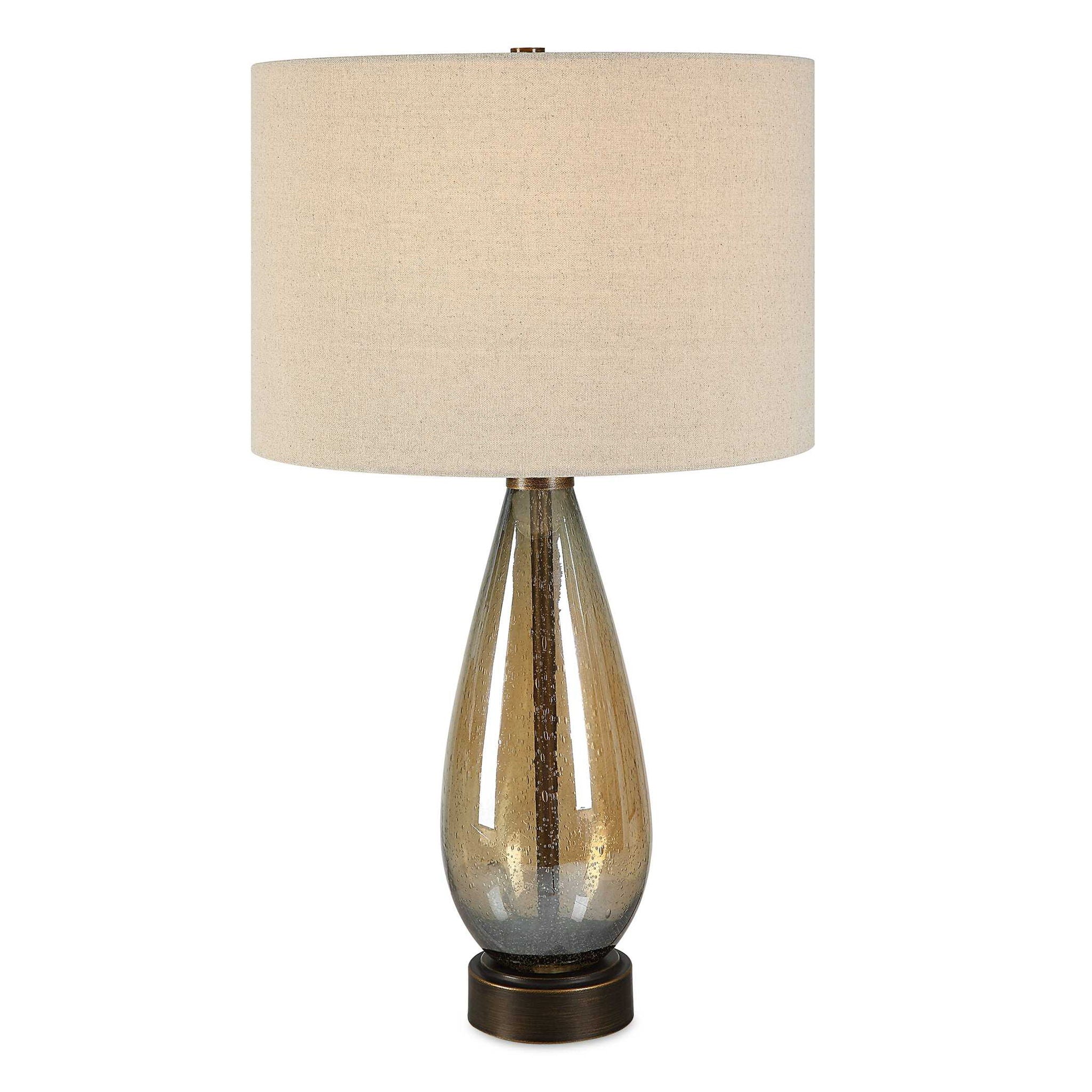 Baltic – Teardrop Glass Table Lamp – Dark Brown