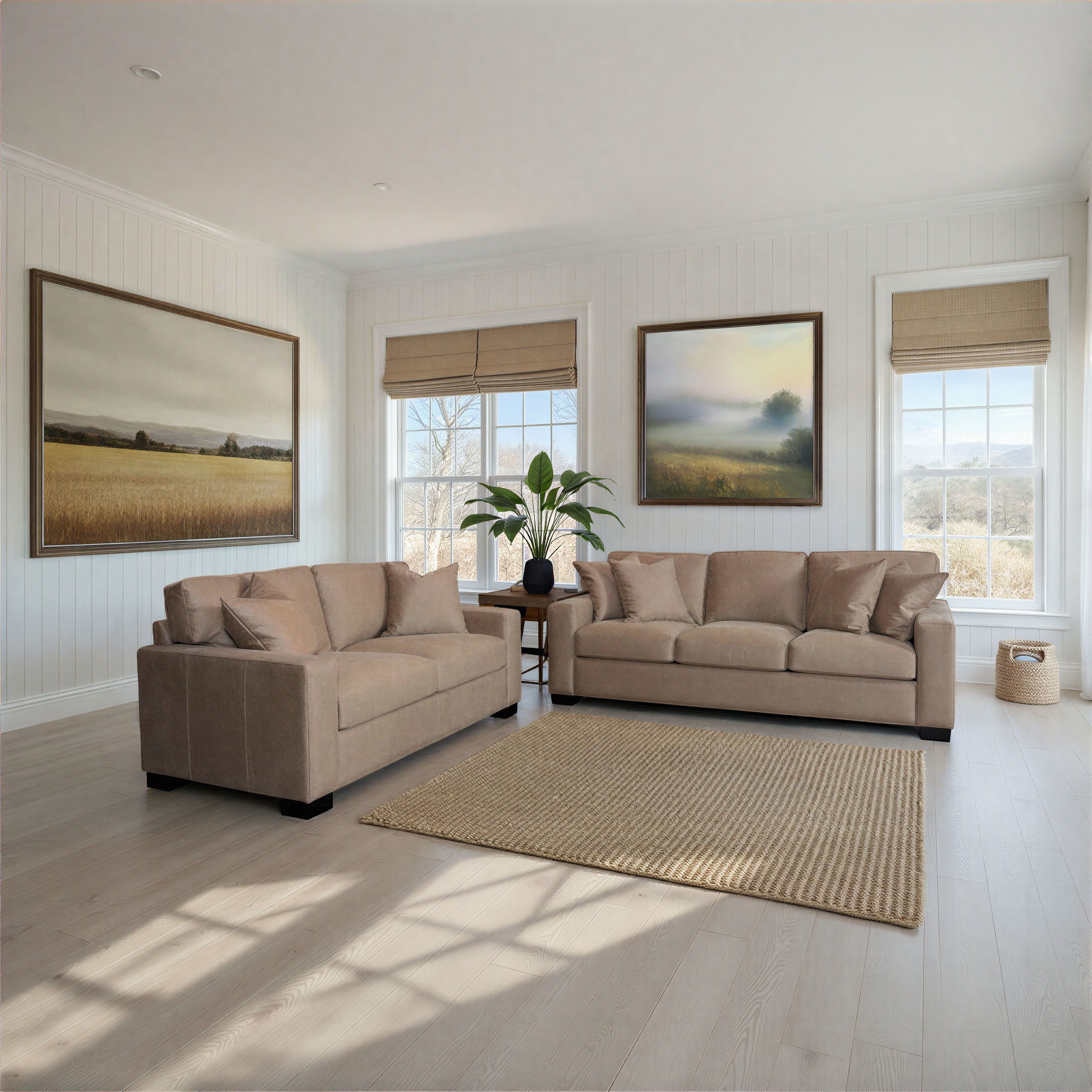 Dexter - Double Chair With 2 Pillows - Taupe - Image 3