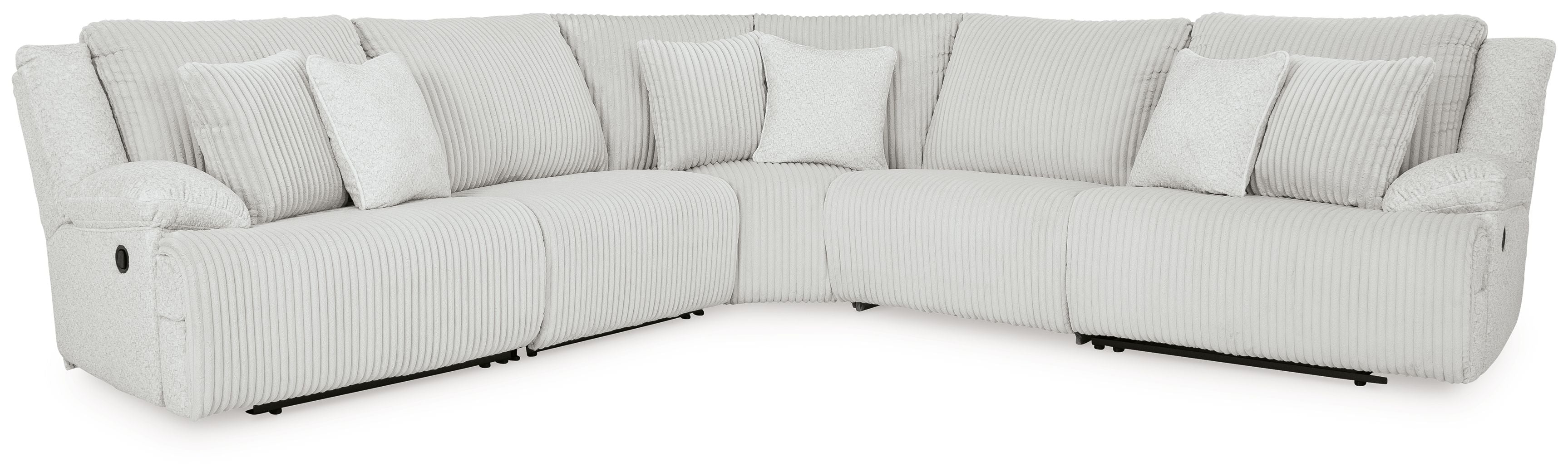Top Tier – 5-Piece Reclining Sectional – Fabric – Alloy