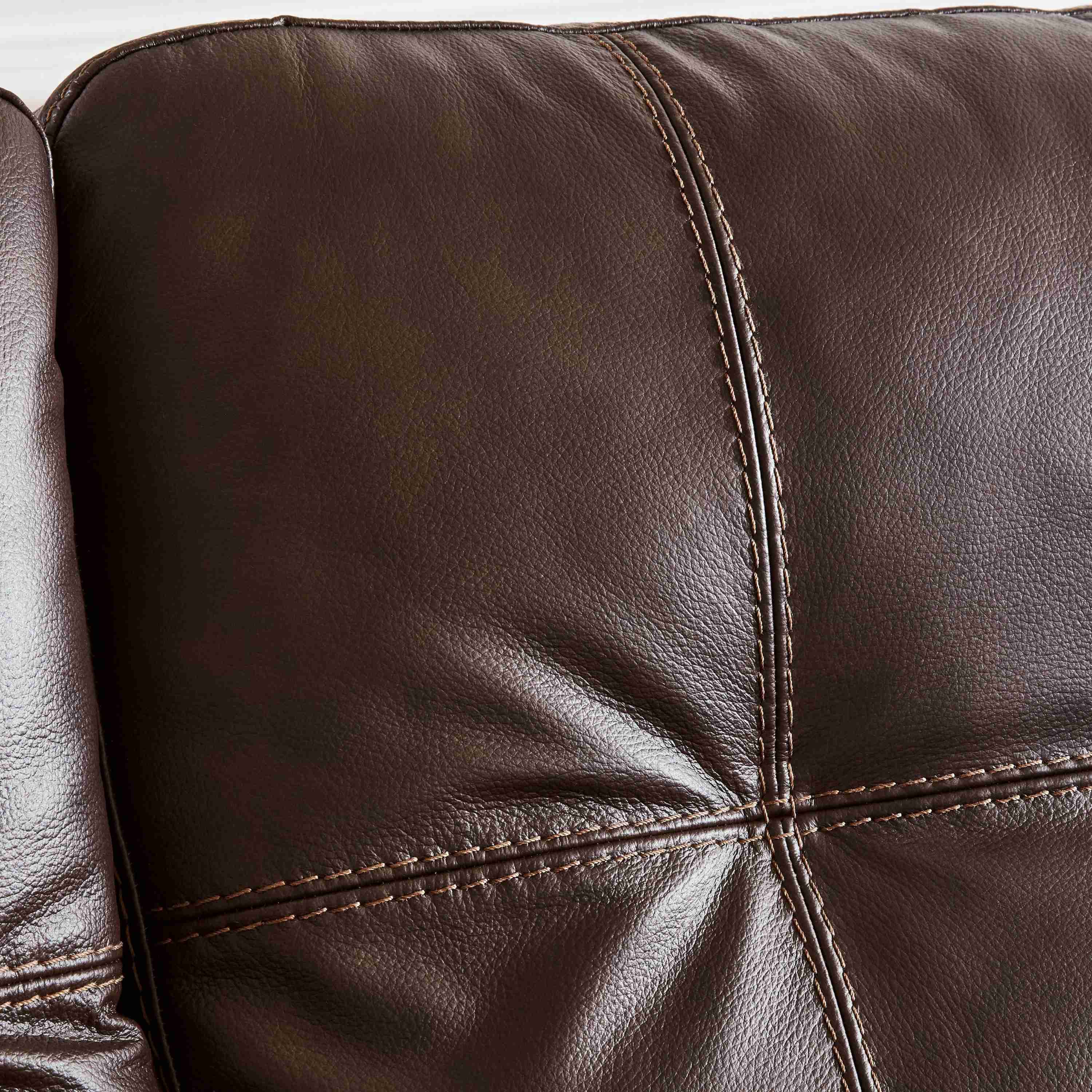 Santorine - Loveseat - Leather Match - Dark Brown - Image 3