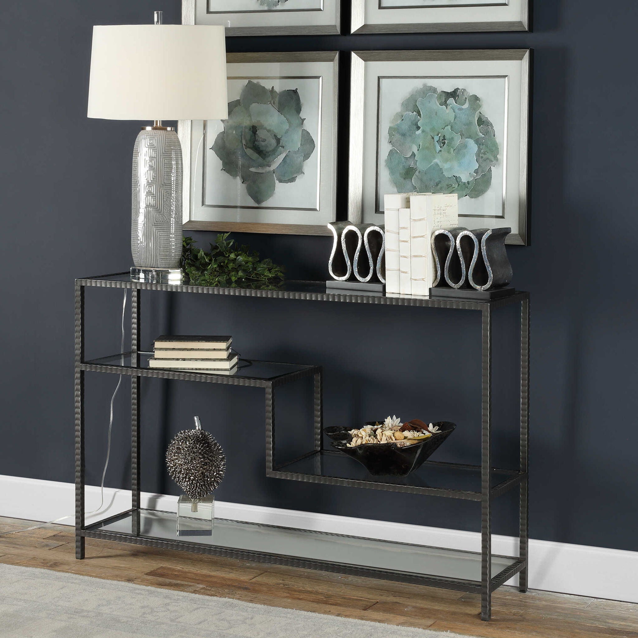 Leo - Industrial Console Table - Pearl Silver - Image 3