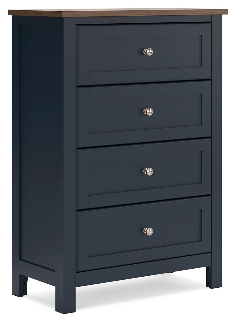 Landocken - Four Drawer Chest - Brown / Blue - Image 1