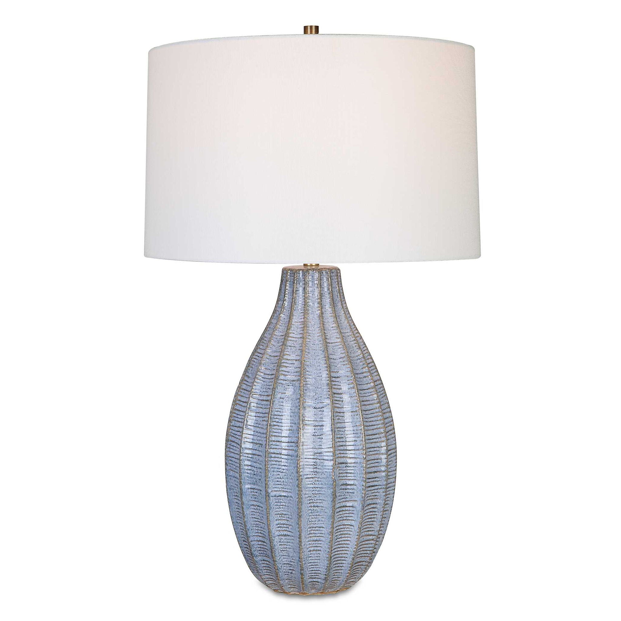 Veston - Blue Glaze Table Lamp - Image 1