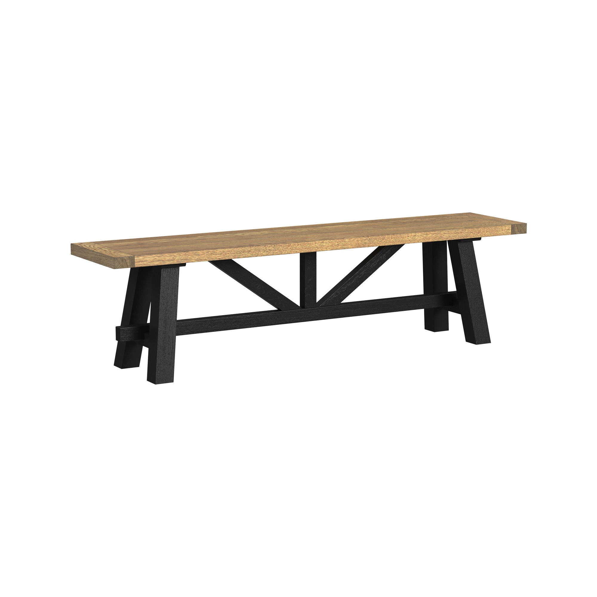 Hendricks – Dining Bench – Rustic Wheat / Raven