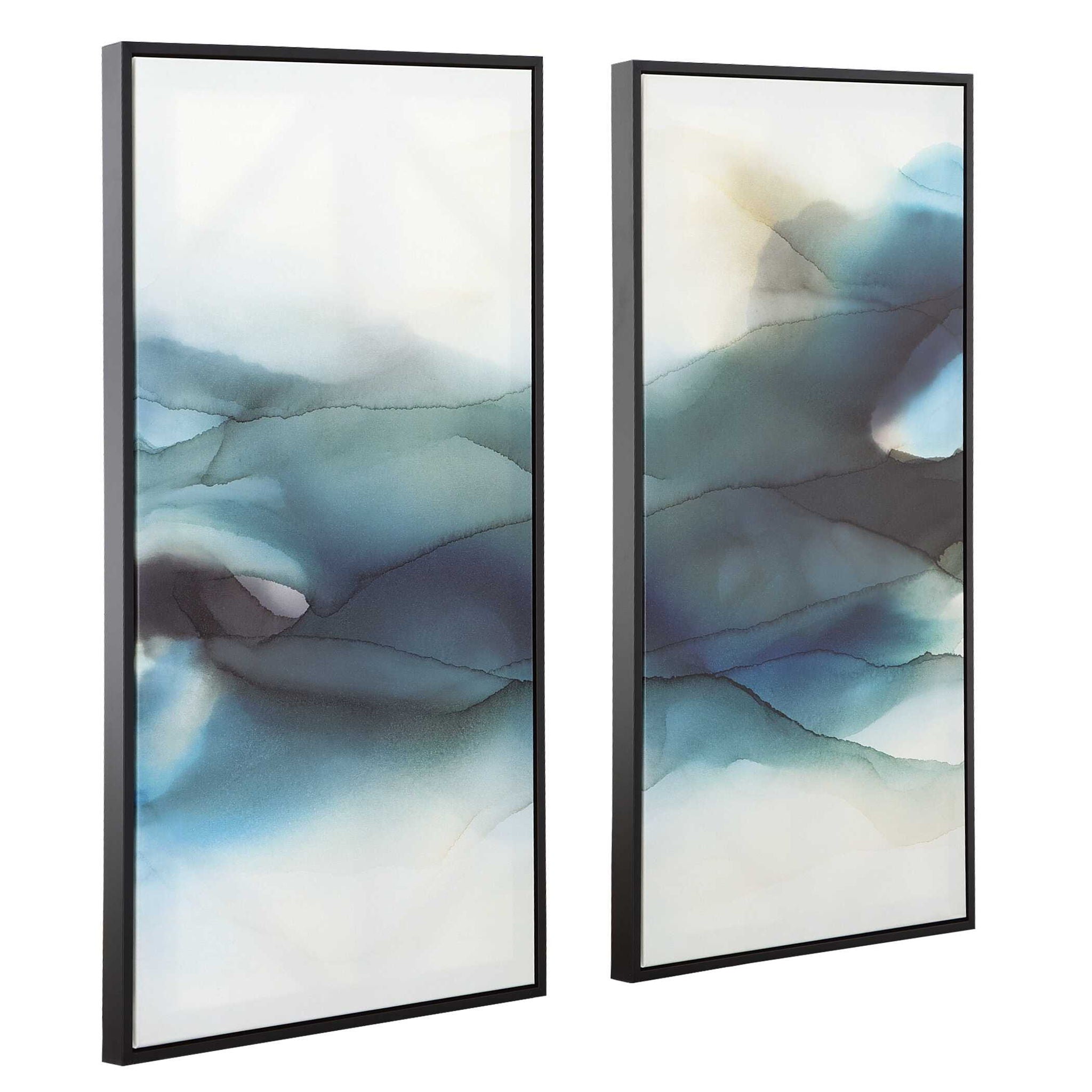 September Desert - Modern Watercolor Art (Set of 2) - Blue - Image 2