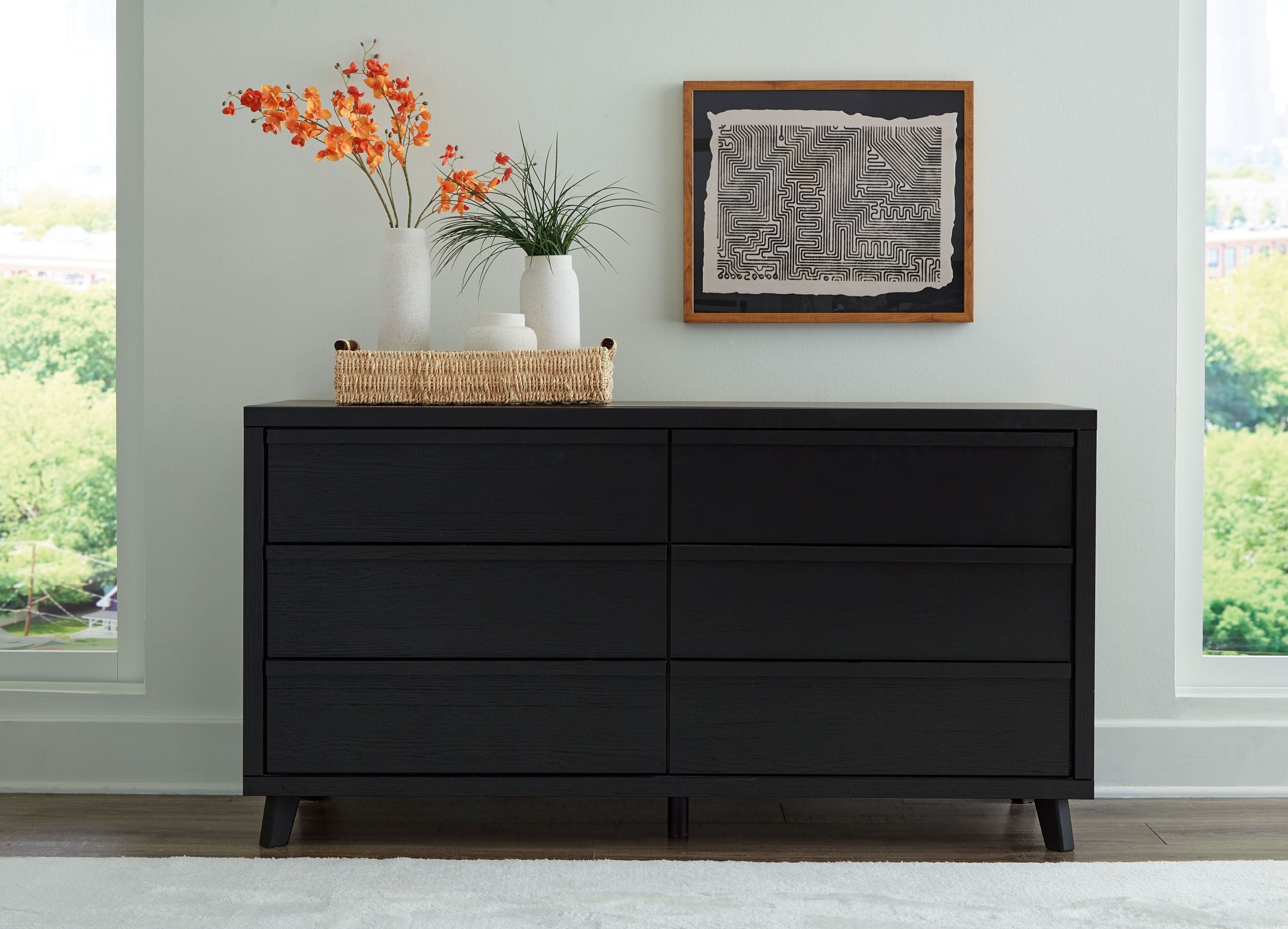 Danziar - Six Drawer Dresser - Black - Image 3