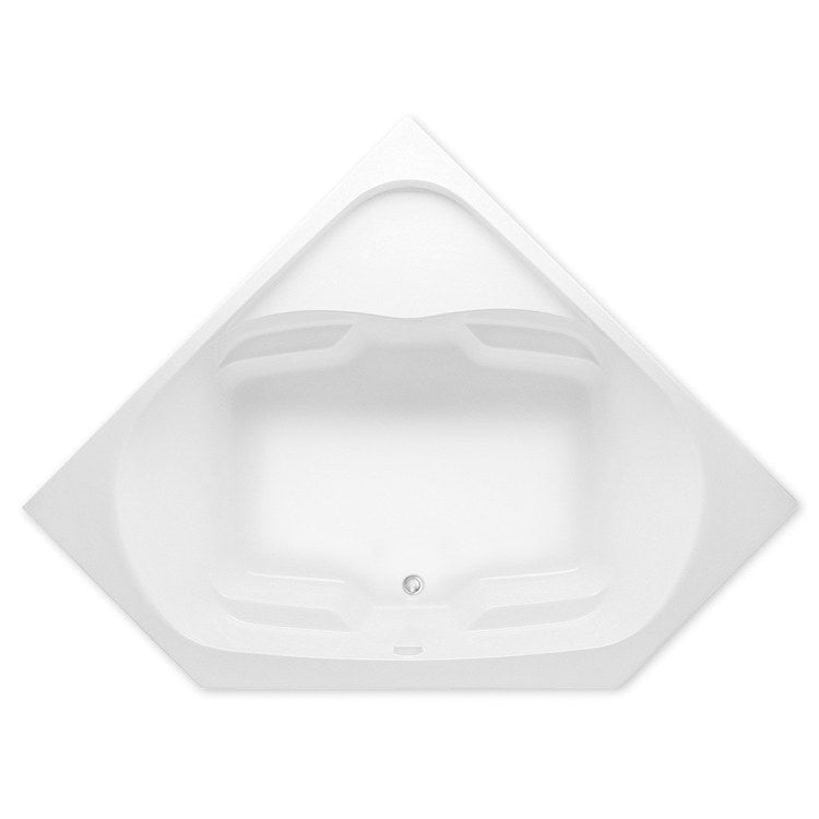 Soaking Tub 60 x 60 x 22 Inch Neo-Angle Front Drain White Acrylic - Image 1