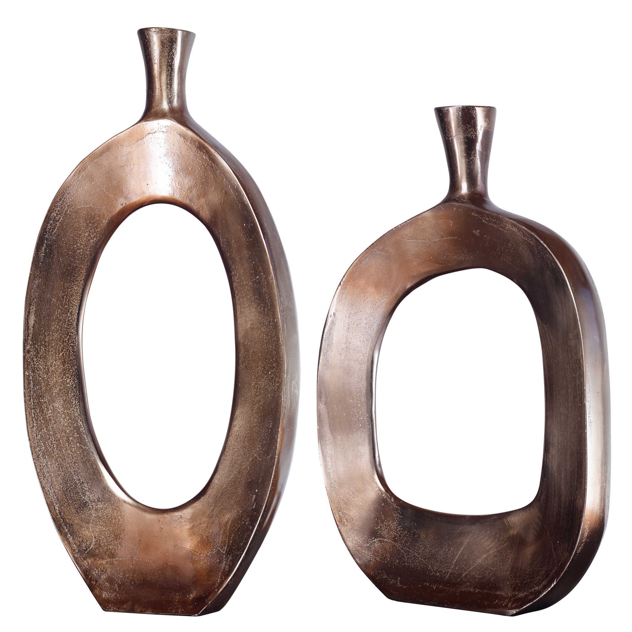 Kyler - Textured Vases (Set of 2) - Bronze - Image 1