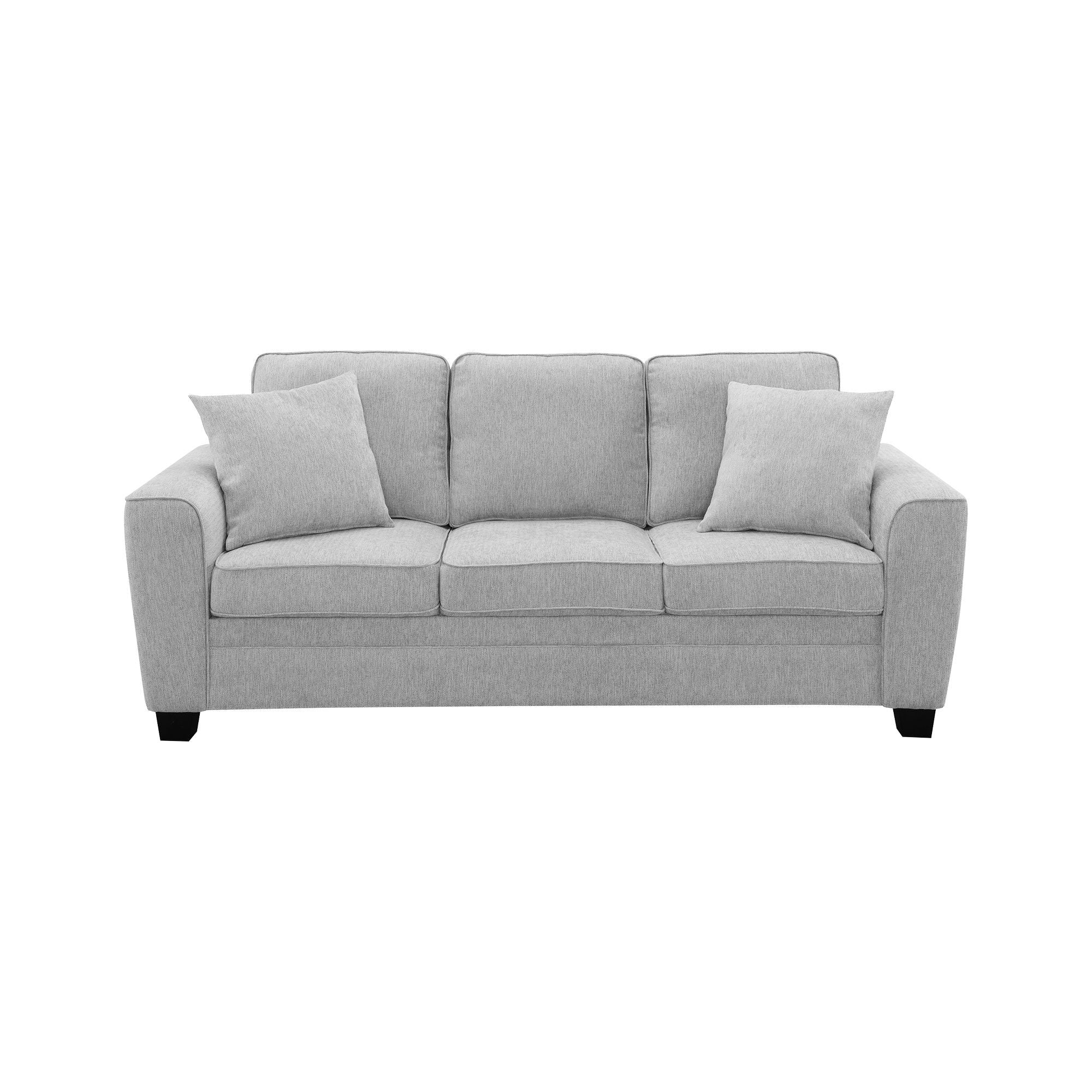 Ashbury – Sofa With 2 Pillows – Soft Gray