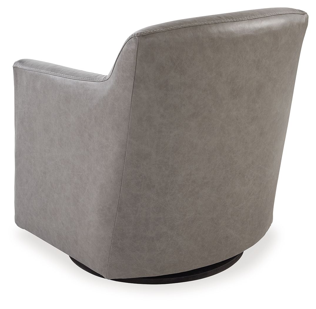 Bradney - Swivel Accent Chair - Leather Match - Fossil - Image 2