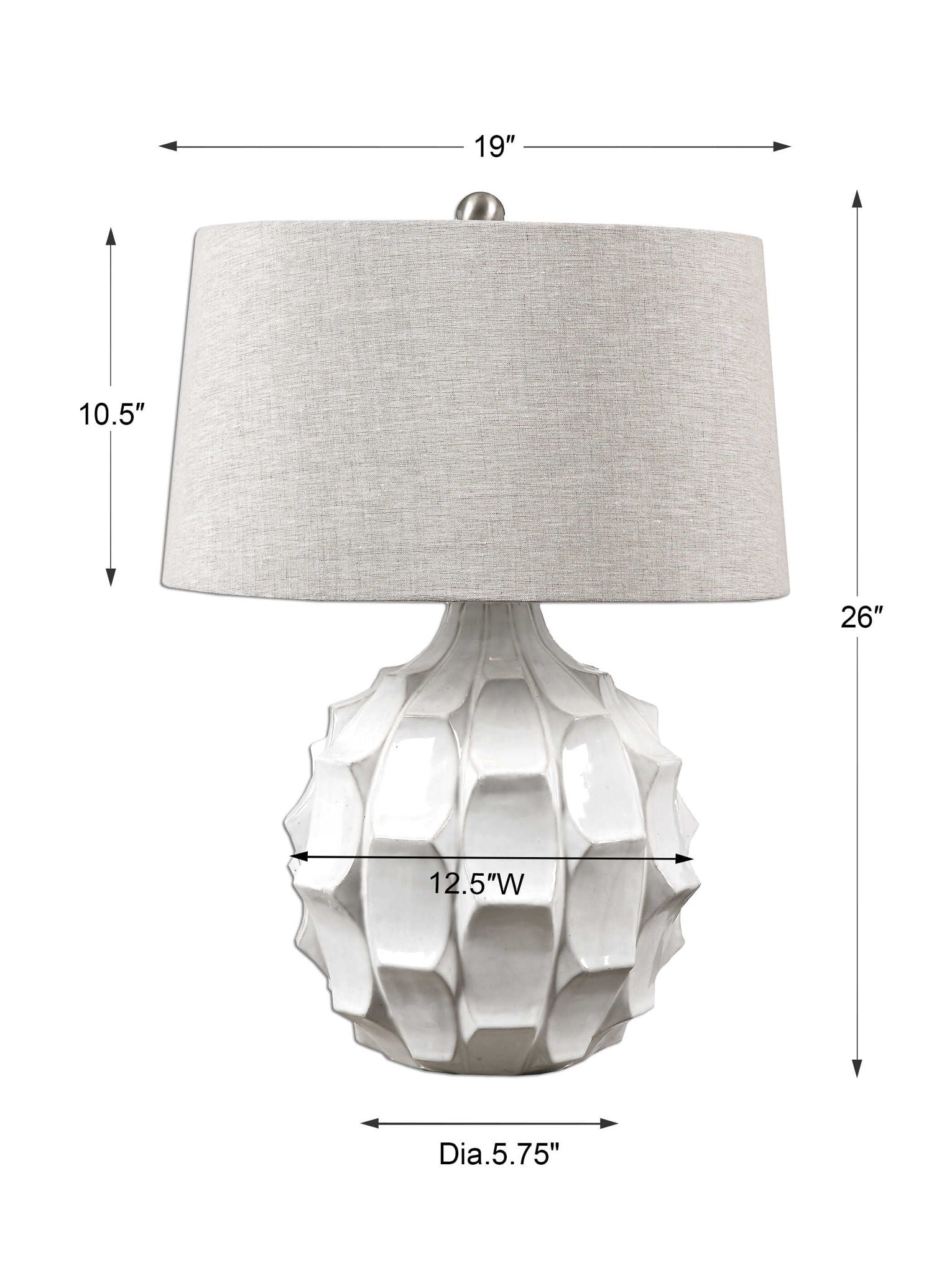 Guerina - Scalloped Lamp - White - Image 2
