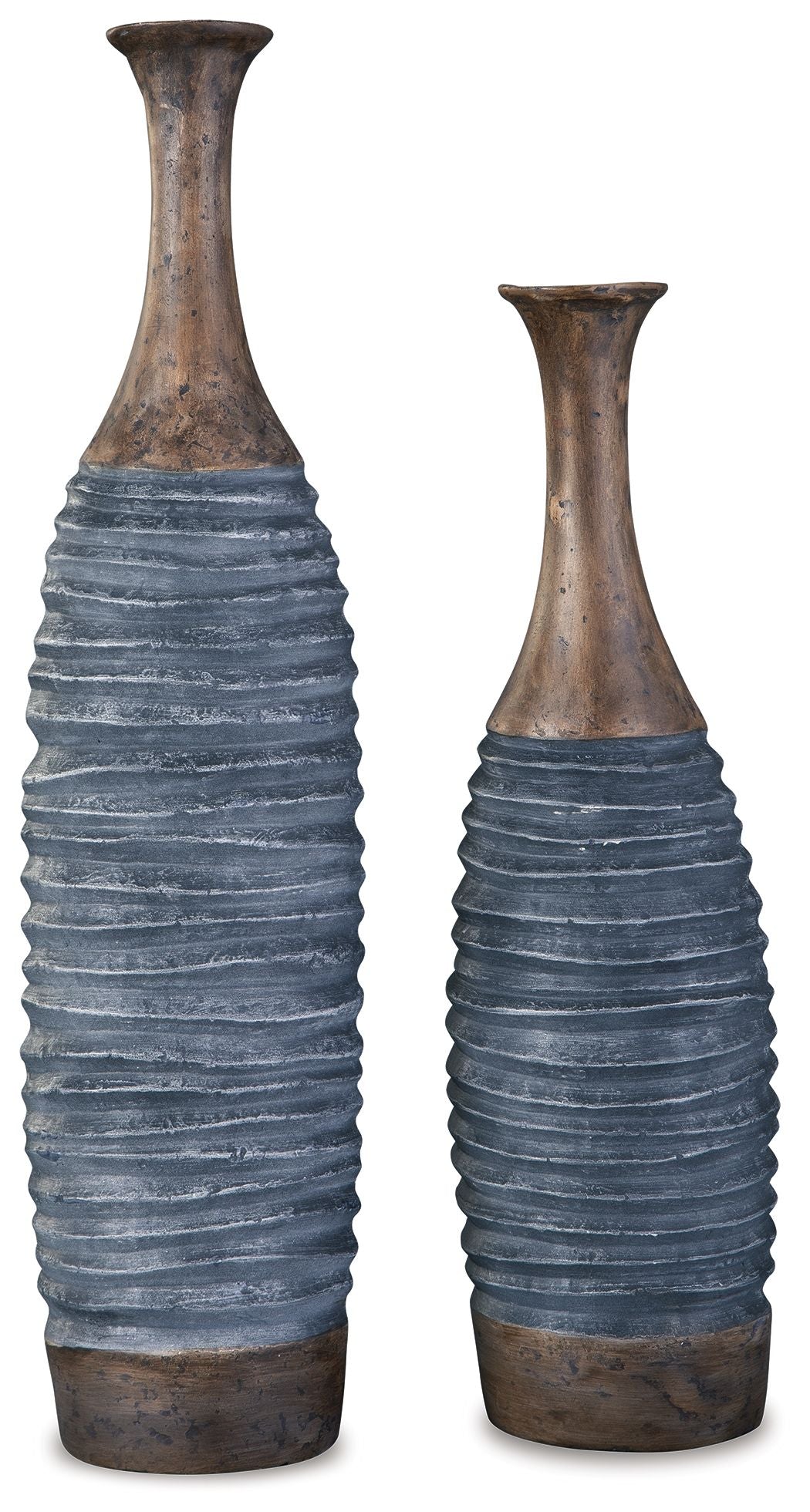 Blayze - Vase Set (Set of 2) - Antique Gray / Brown - Image 1