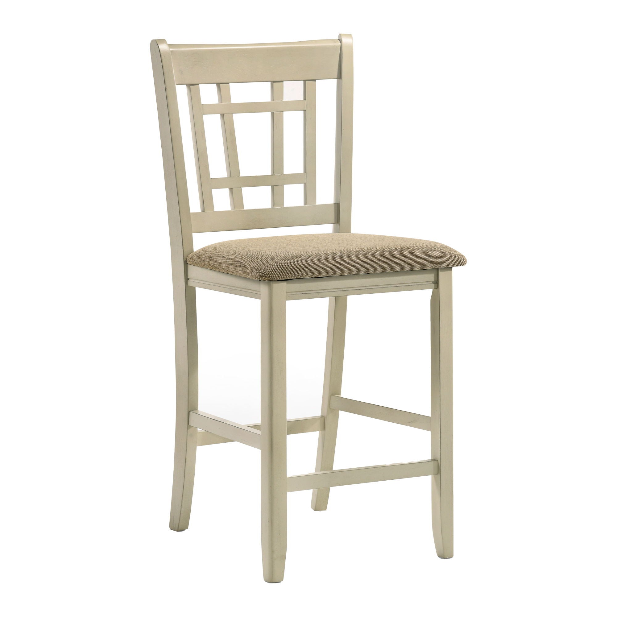 Mission Casuals – Lattice Stool – Rustic White / French Oak