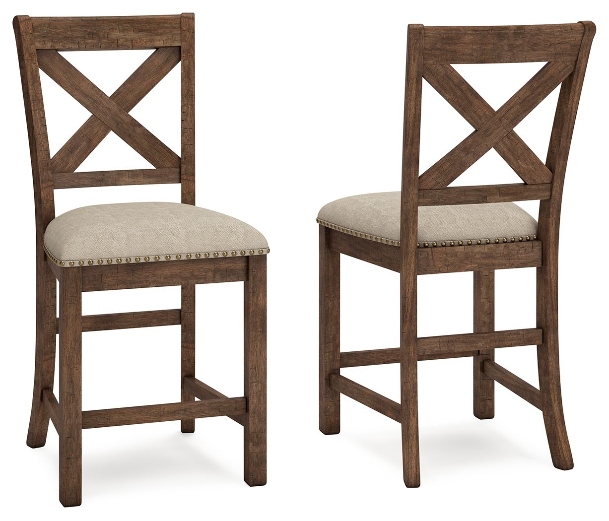 Moriville – Upholstered Barstool (Set of 2) – Beige