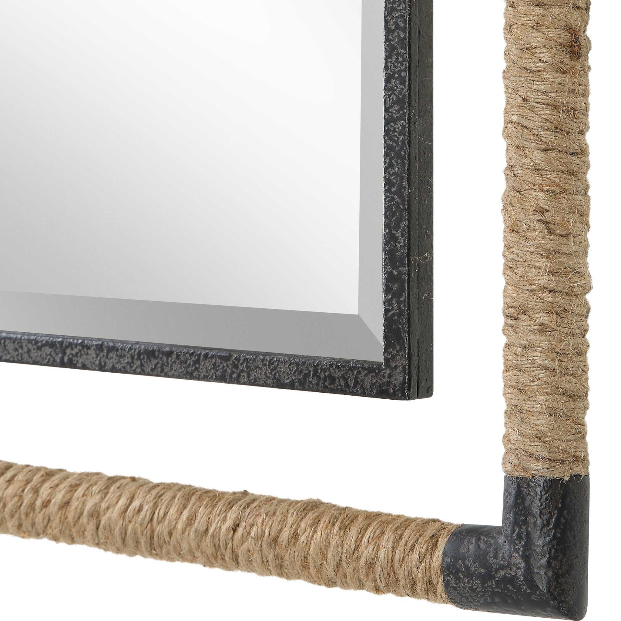 Melville - Iron & Rope Mirror - Light Brown - Image 3