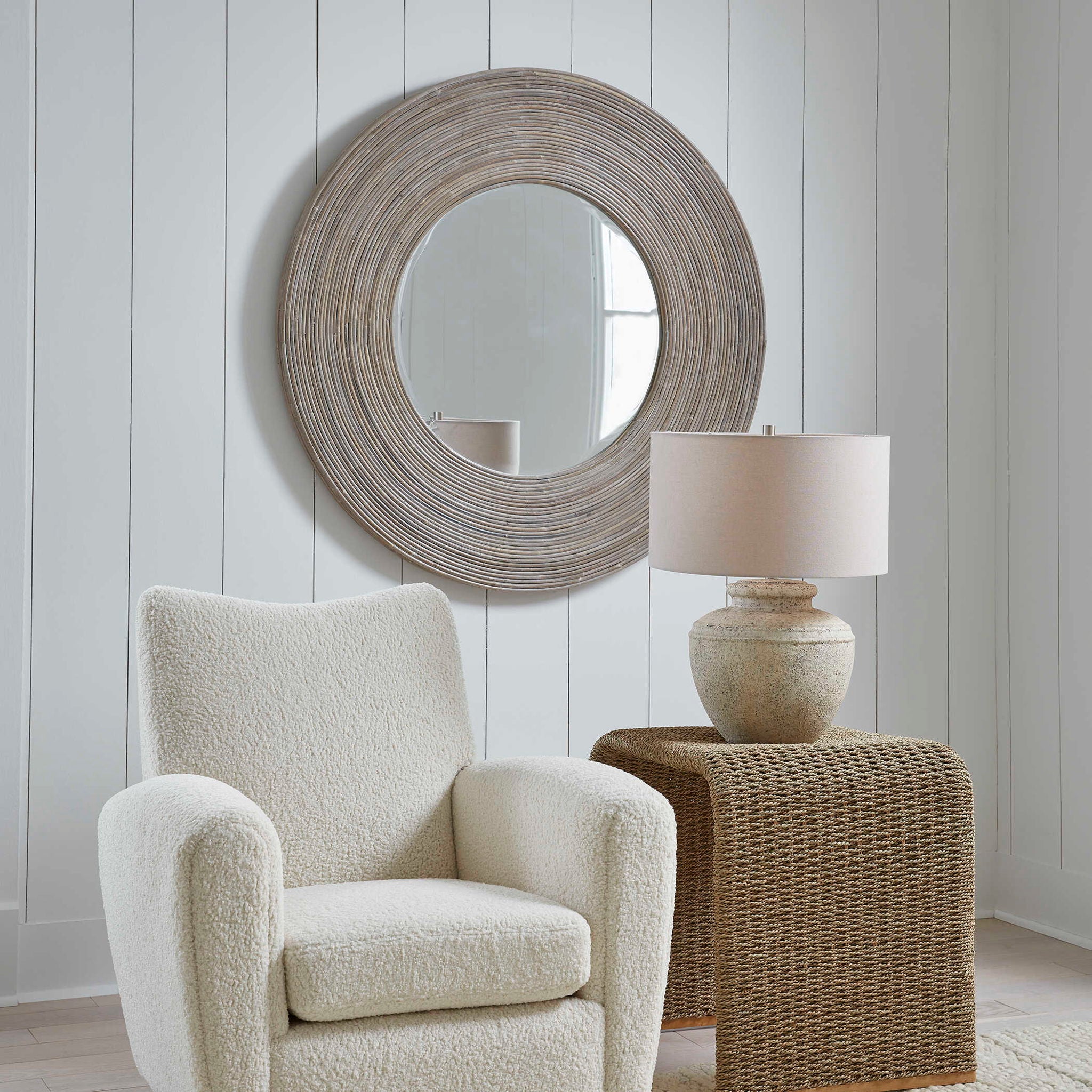 Vortex - White Washed Round Mirror - Image 3