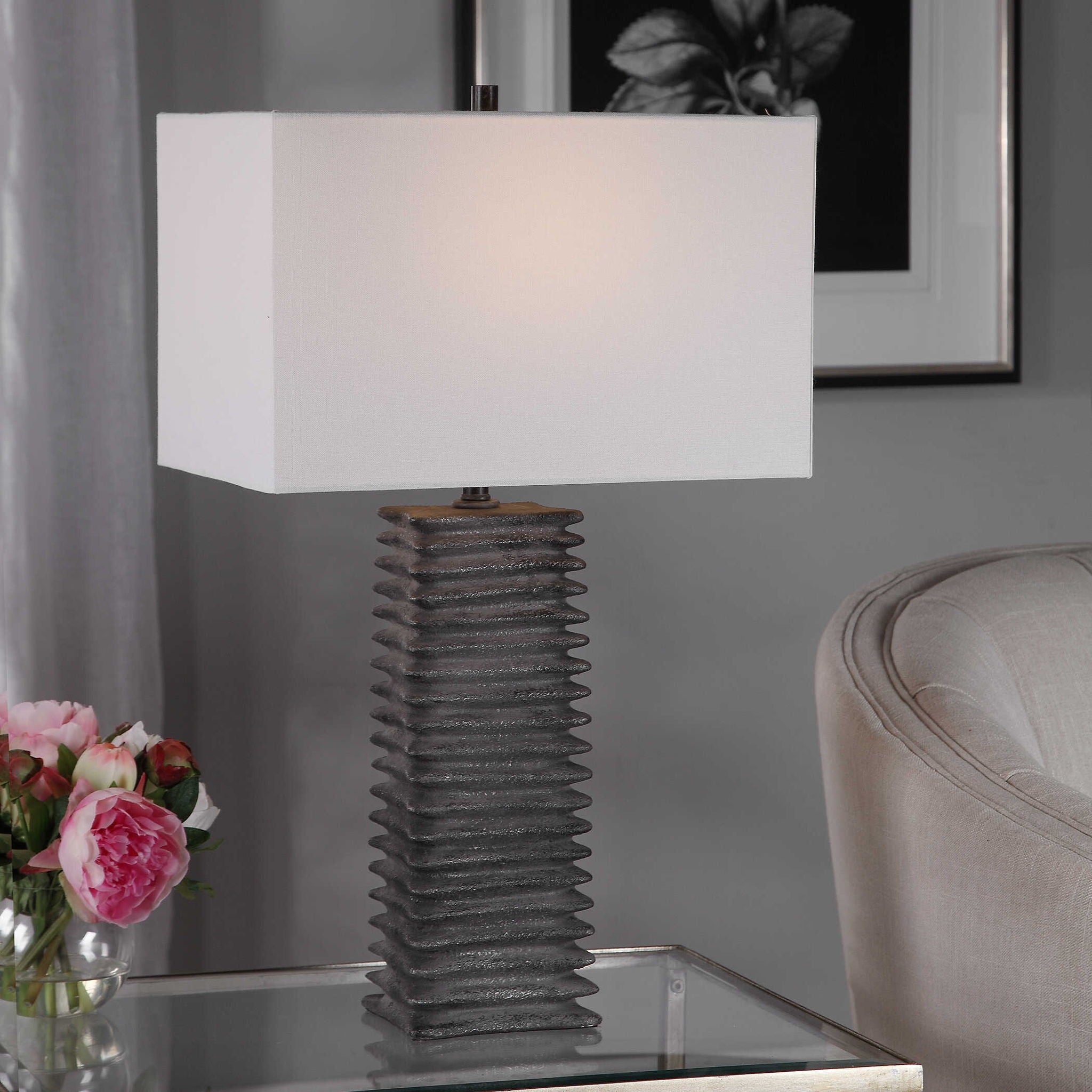Sanderson - Metallic Table Lamp - Charcoal - Image 3