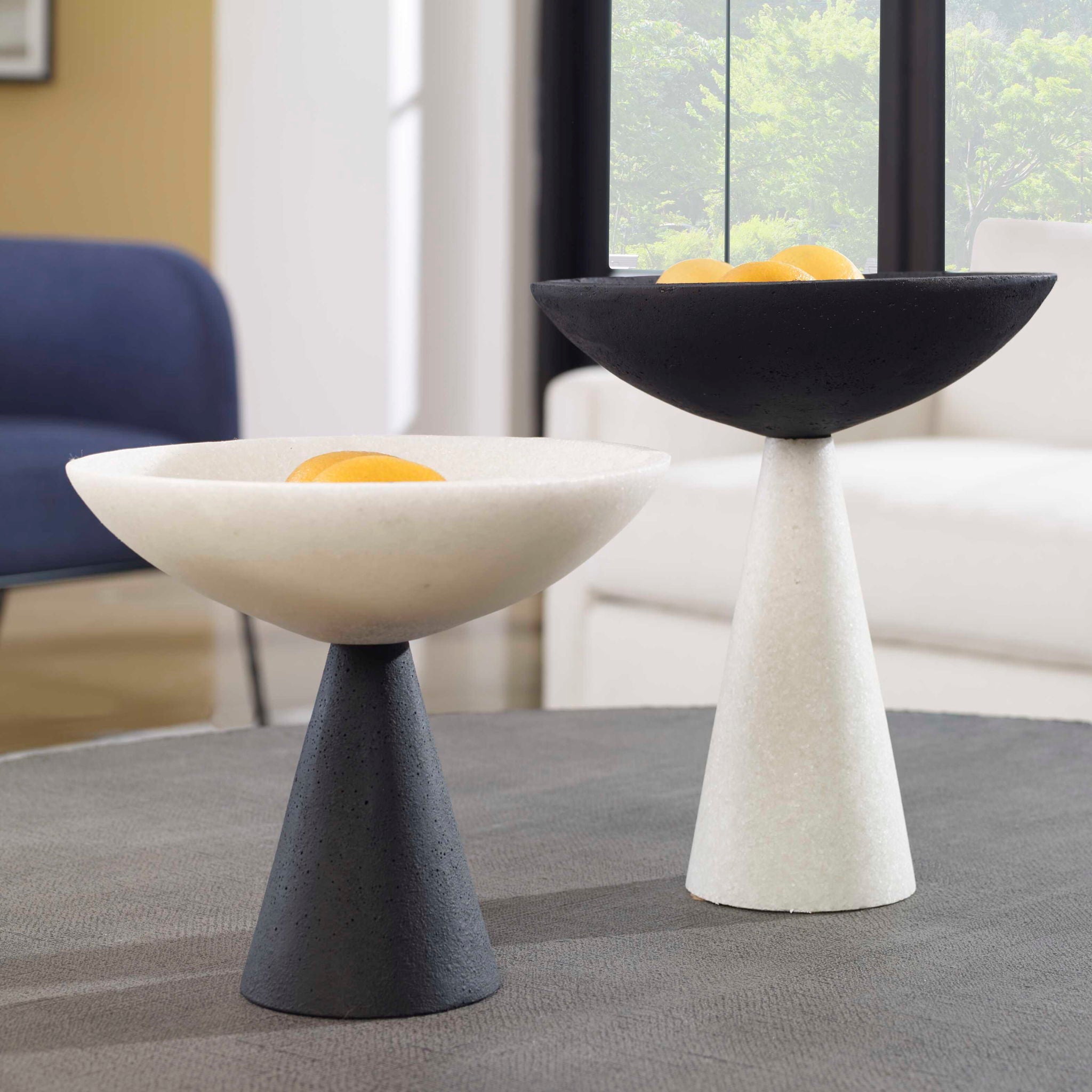 Antithesis - Marble Bowls (Set of 2) - Black & White - Image 3