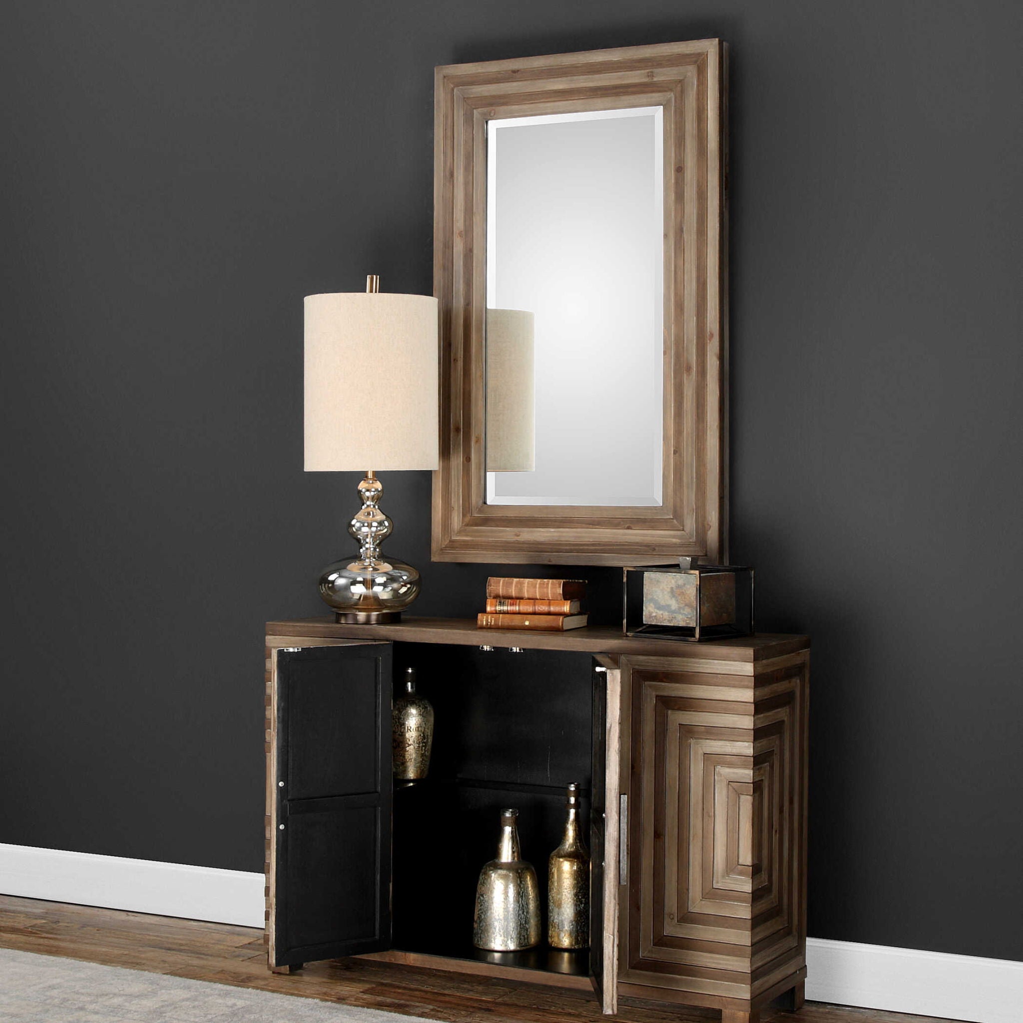 Layton - Geometric Console Cabinet - Light Brown - Image 3