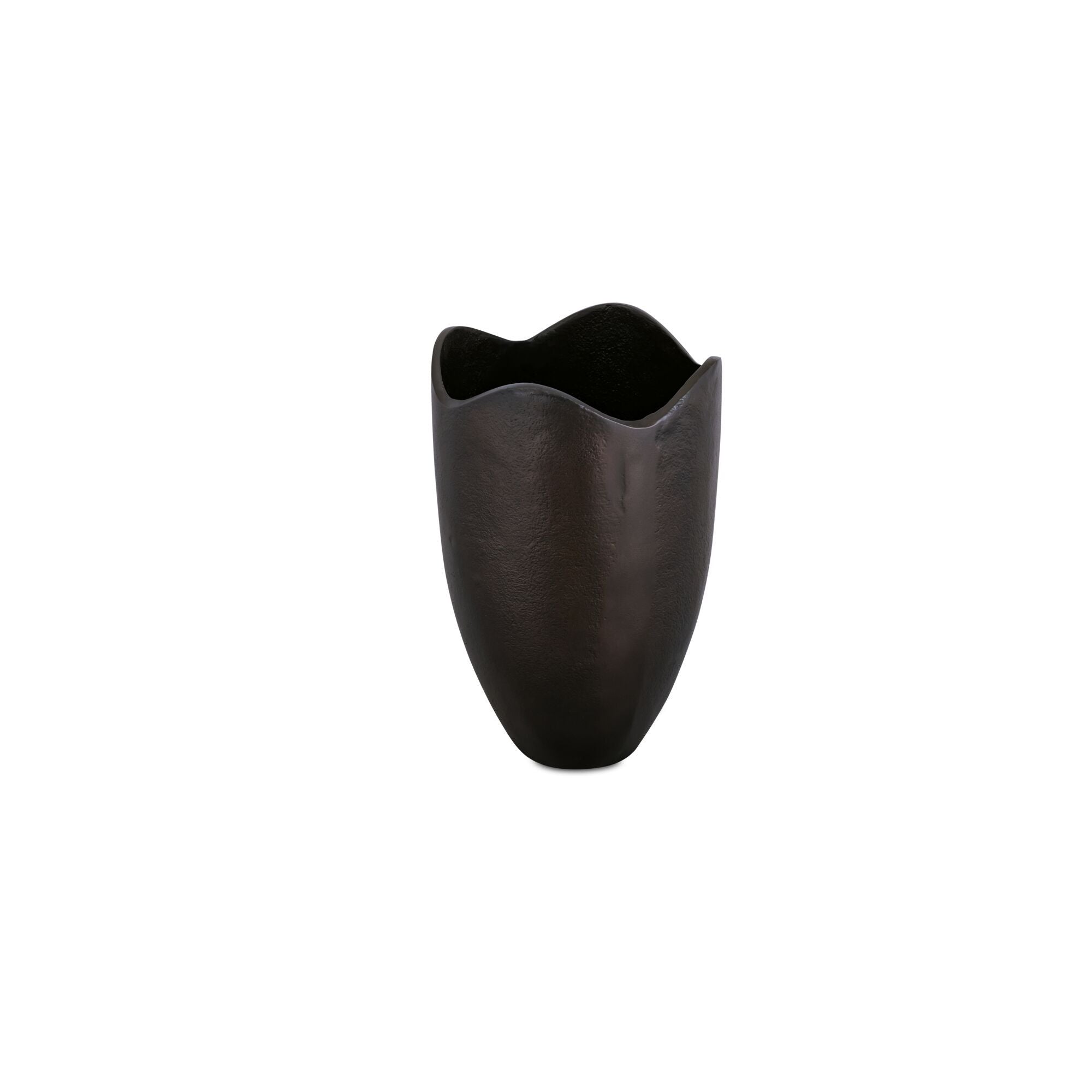 Athena – Cast Aluminum Vase – Blackened Bronze / Brown